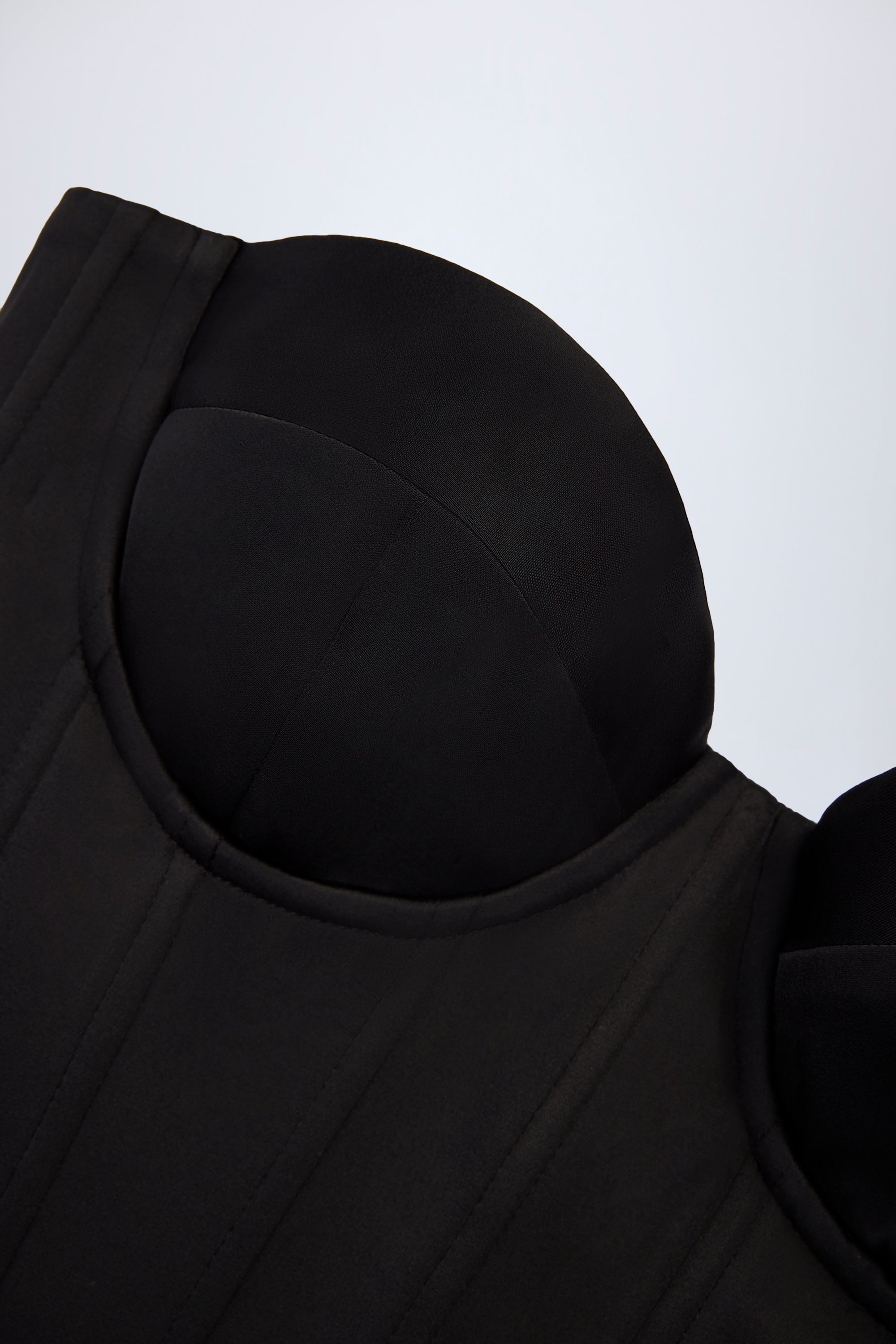 Lace-Up Corset Top in Black