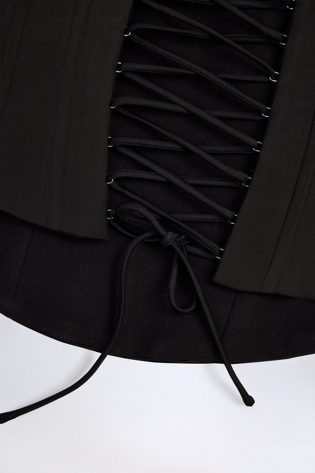 Lace-Up Corset Top in Black