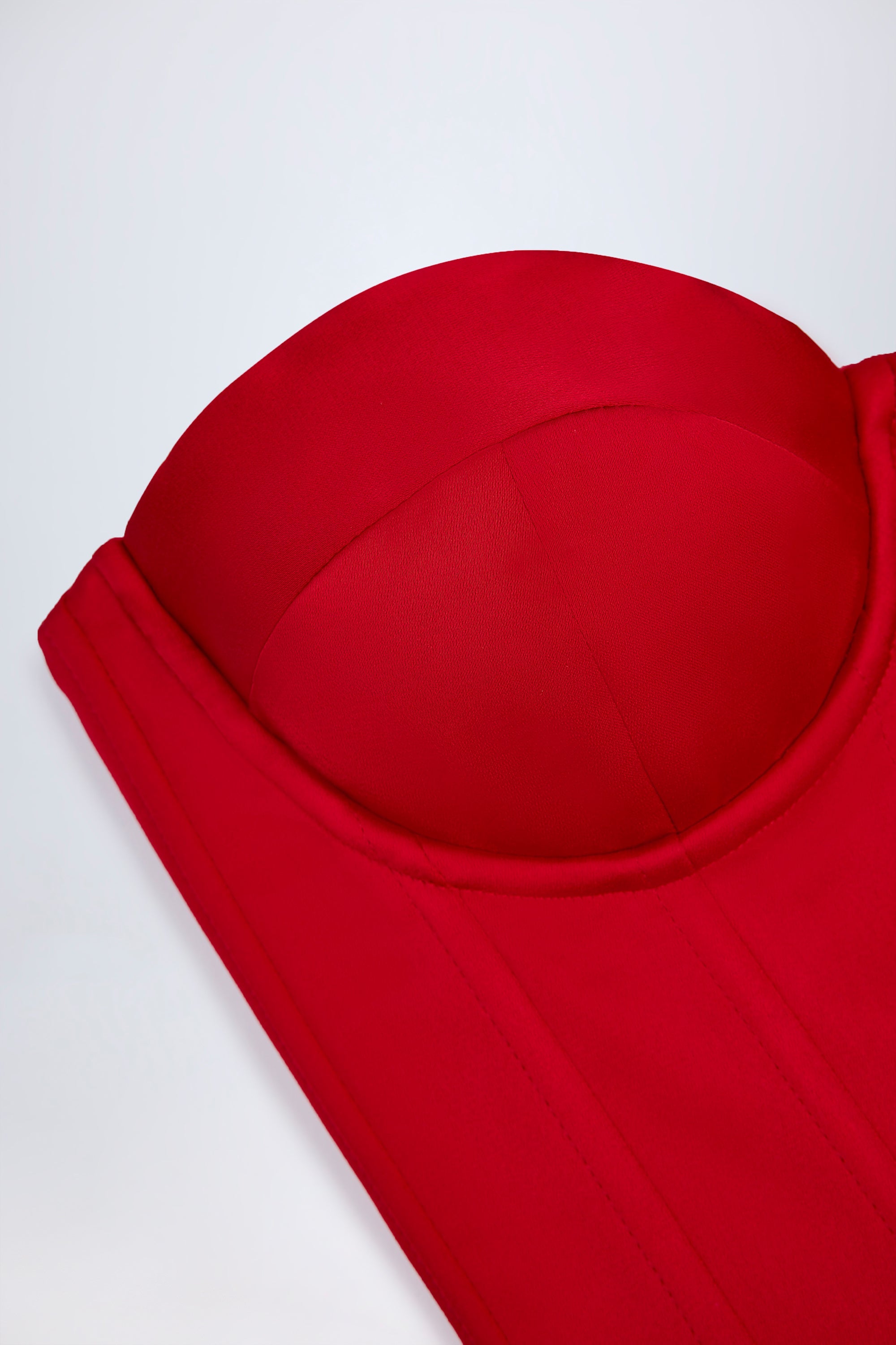 Lace-Up Corset Top in Fire Red