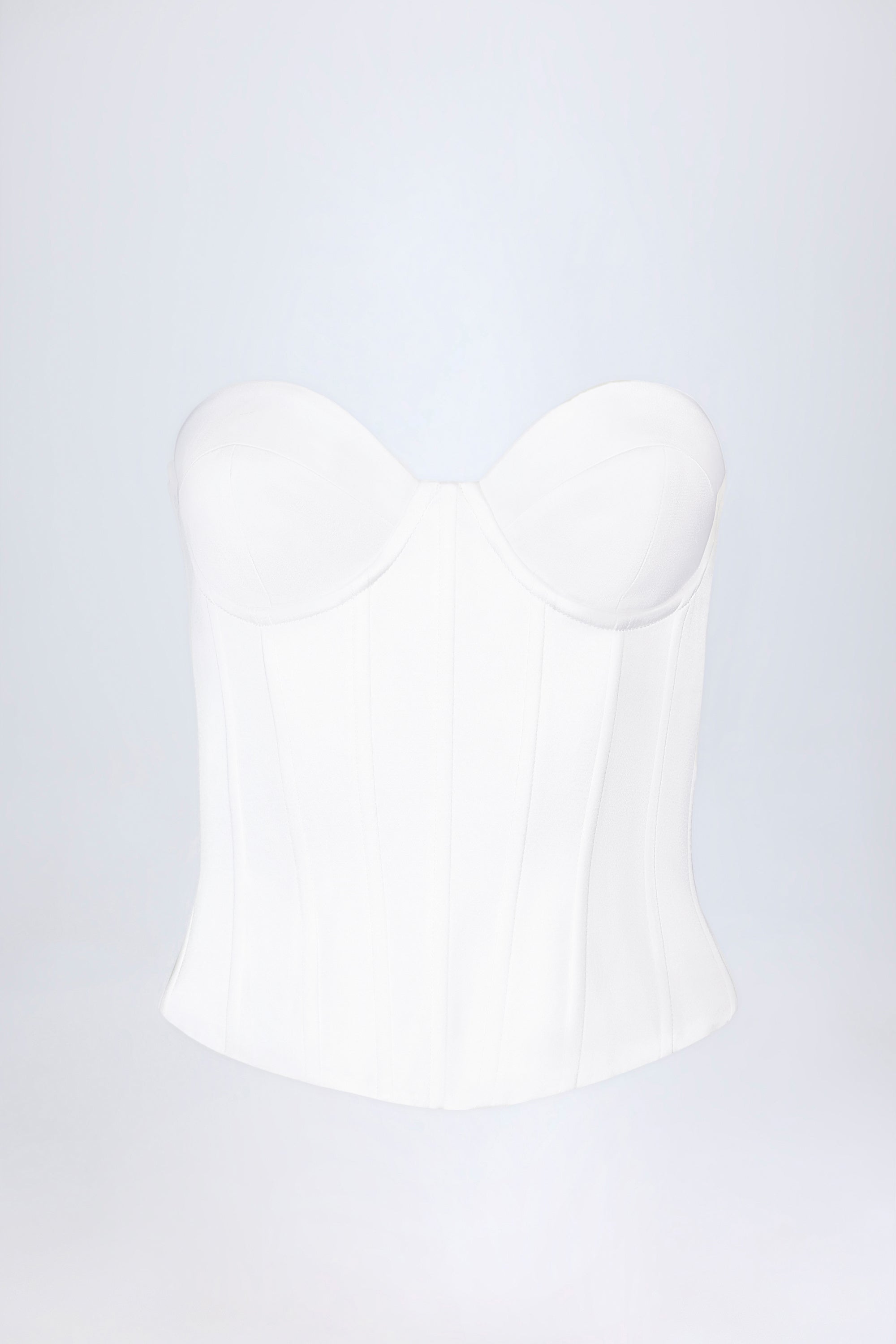 Lace-Up Corset Top in White