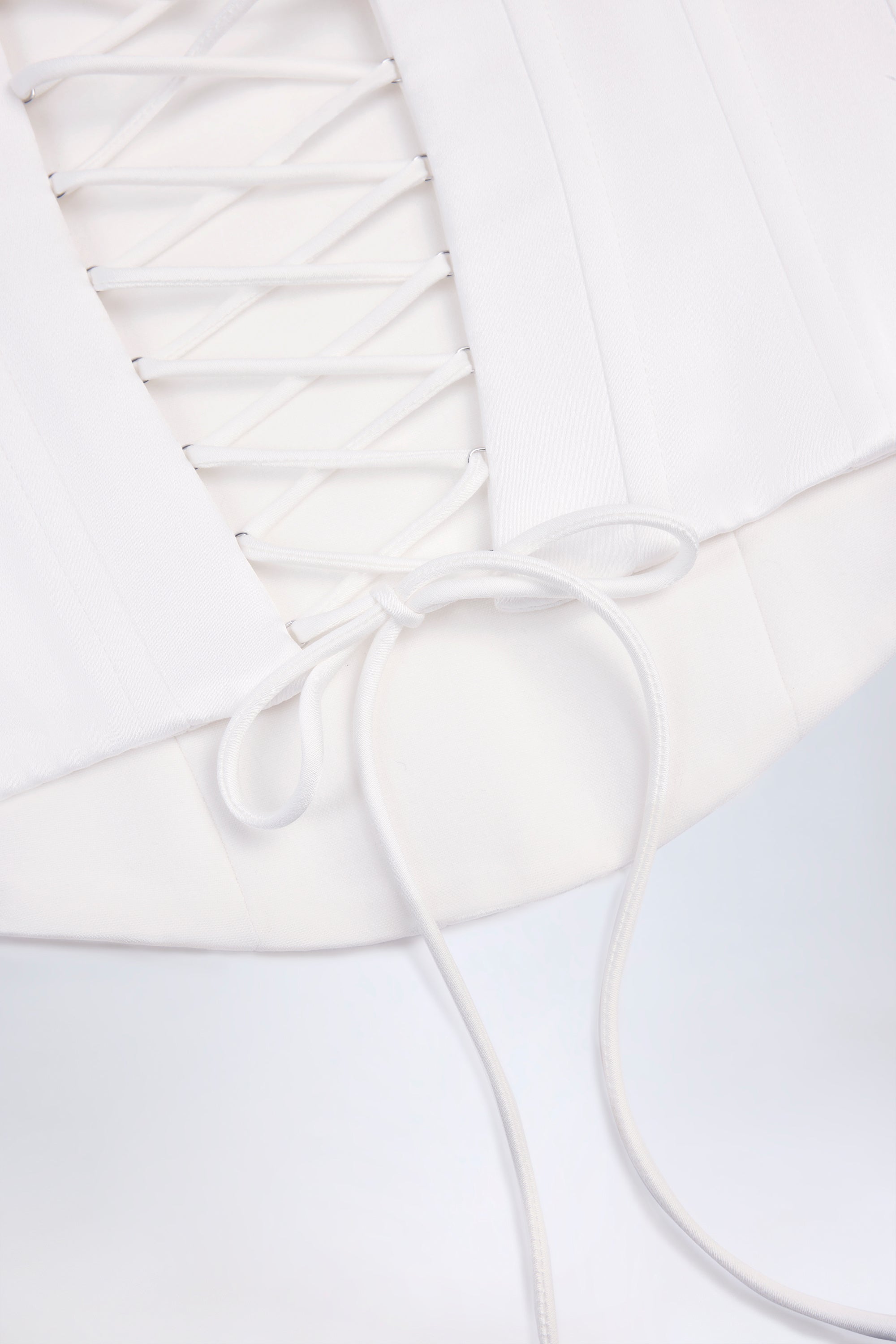 Lace-Up Corset Top in White