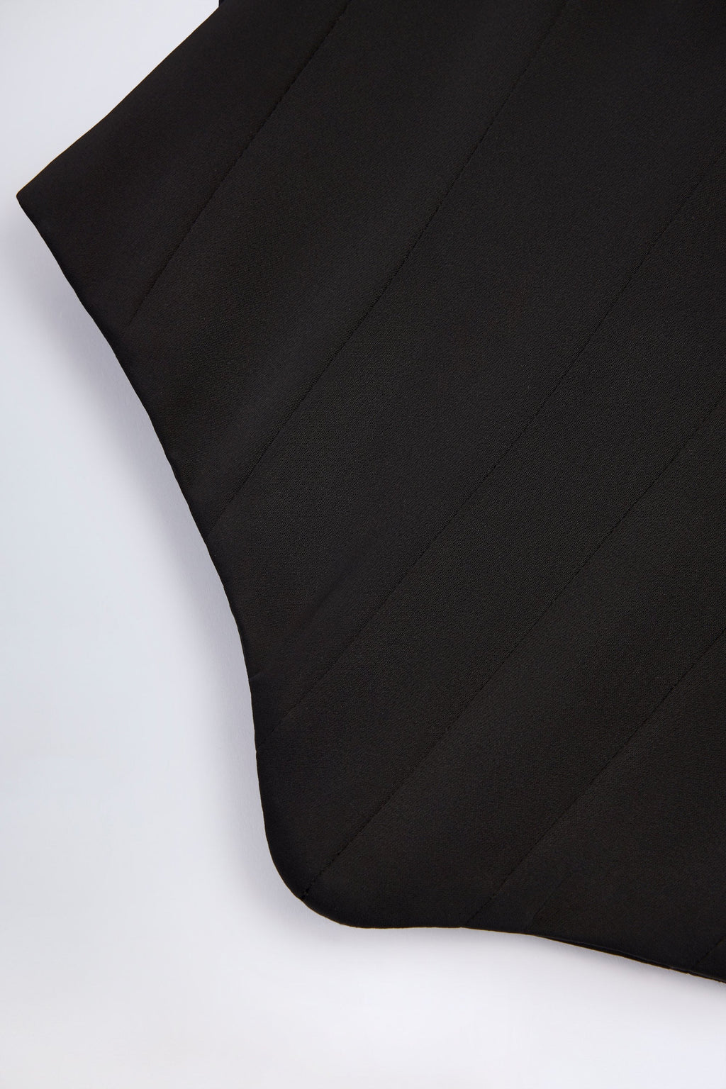 Curved Lace-Up Corset Top in Black