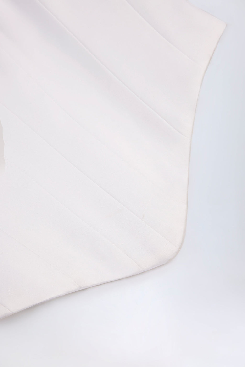 Curved Lace-Up Corset Top in White