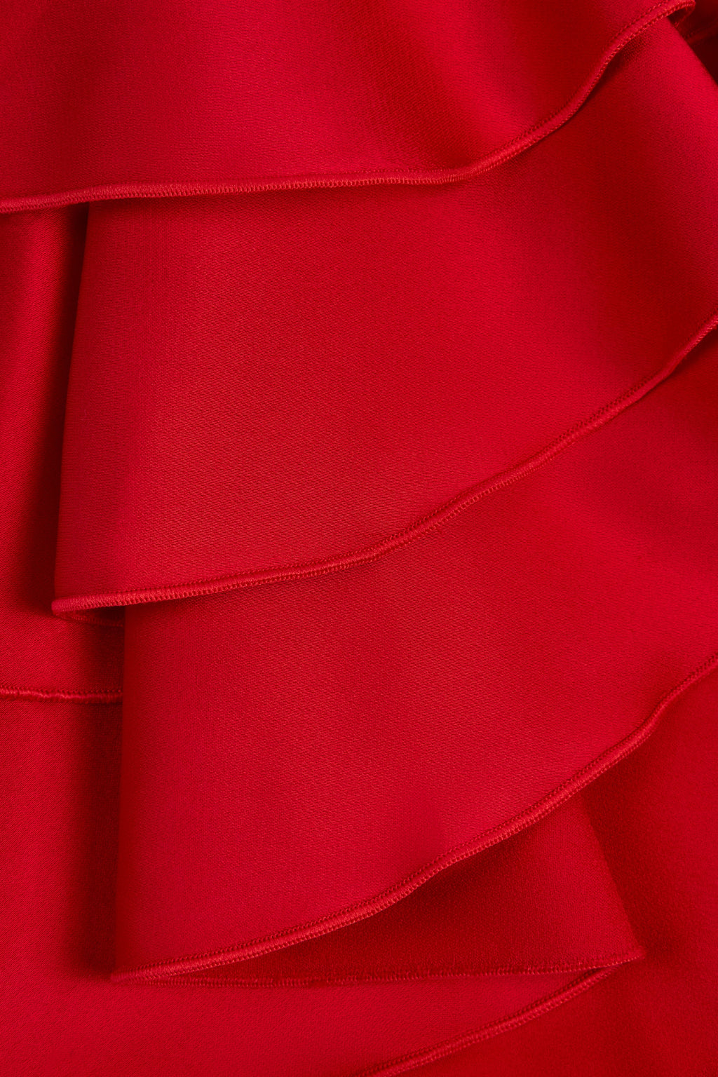 Ruffled Lace-Up Corset Playsuit in Fire Red