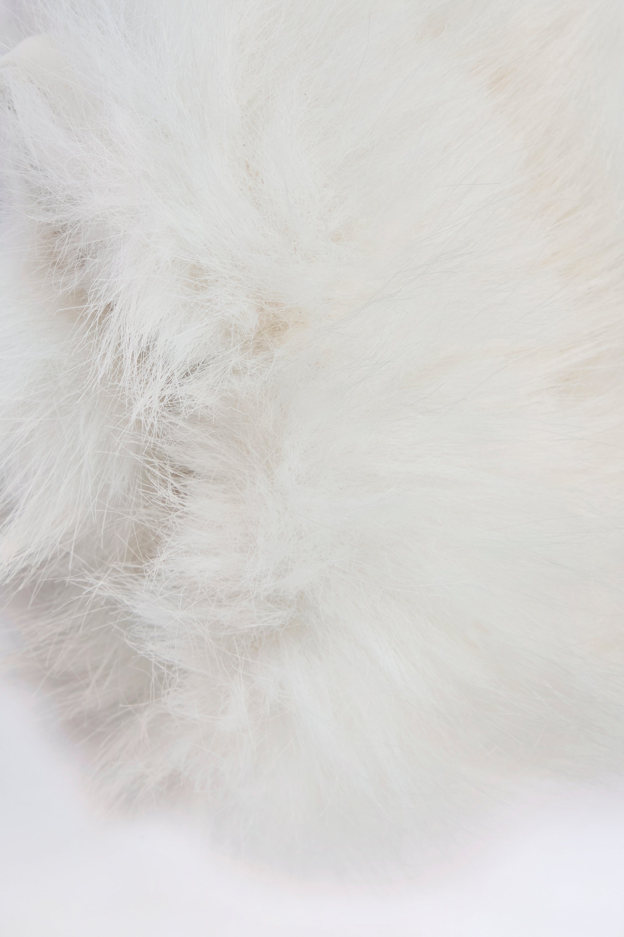 Faux Fur-Trim Gloves in White