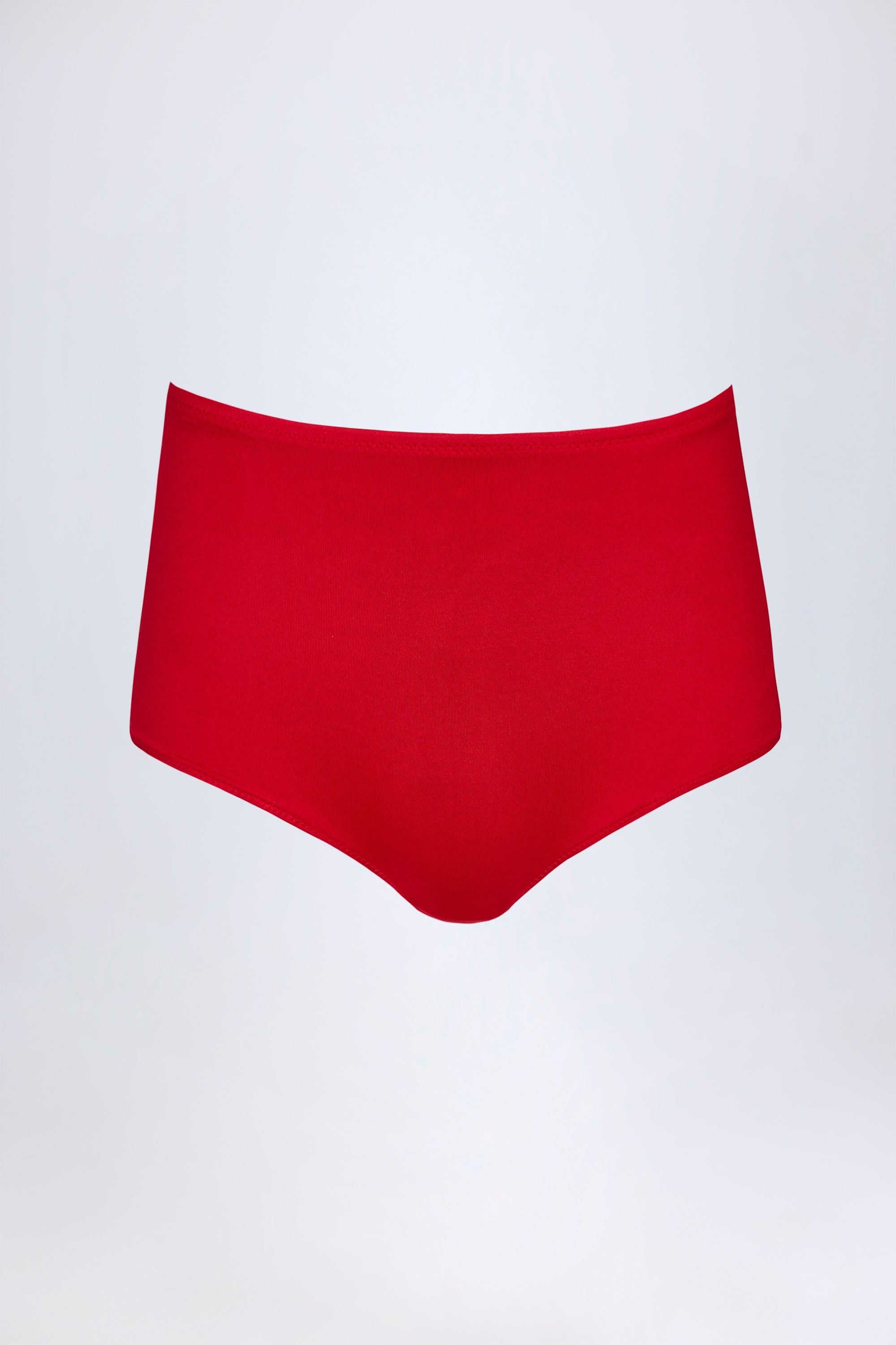 Slinky Jersey Low-Rise Hotpants in Fire Red