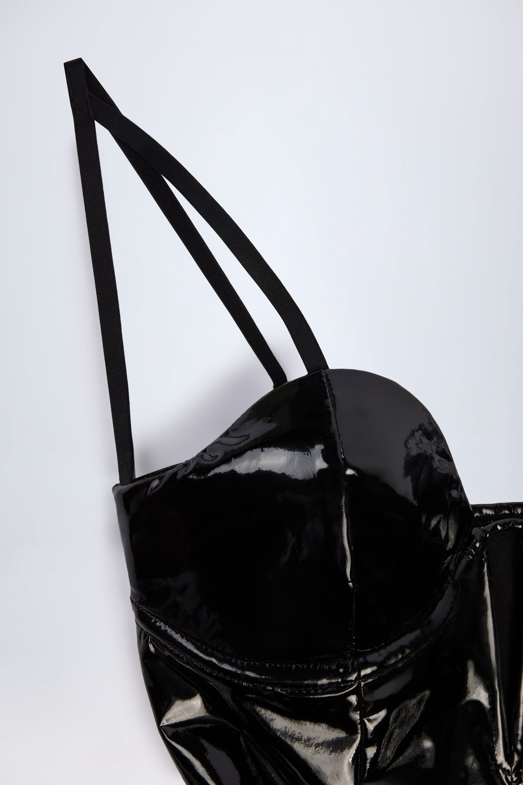 Vinyl Corset Mini Dress in Black