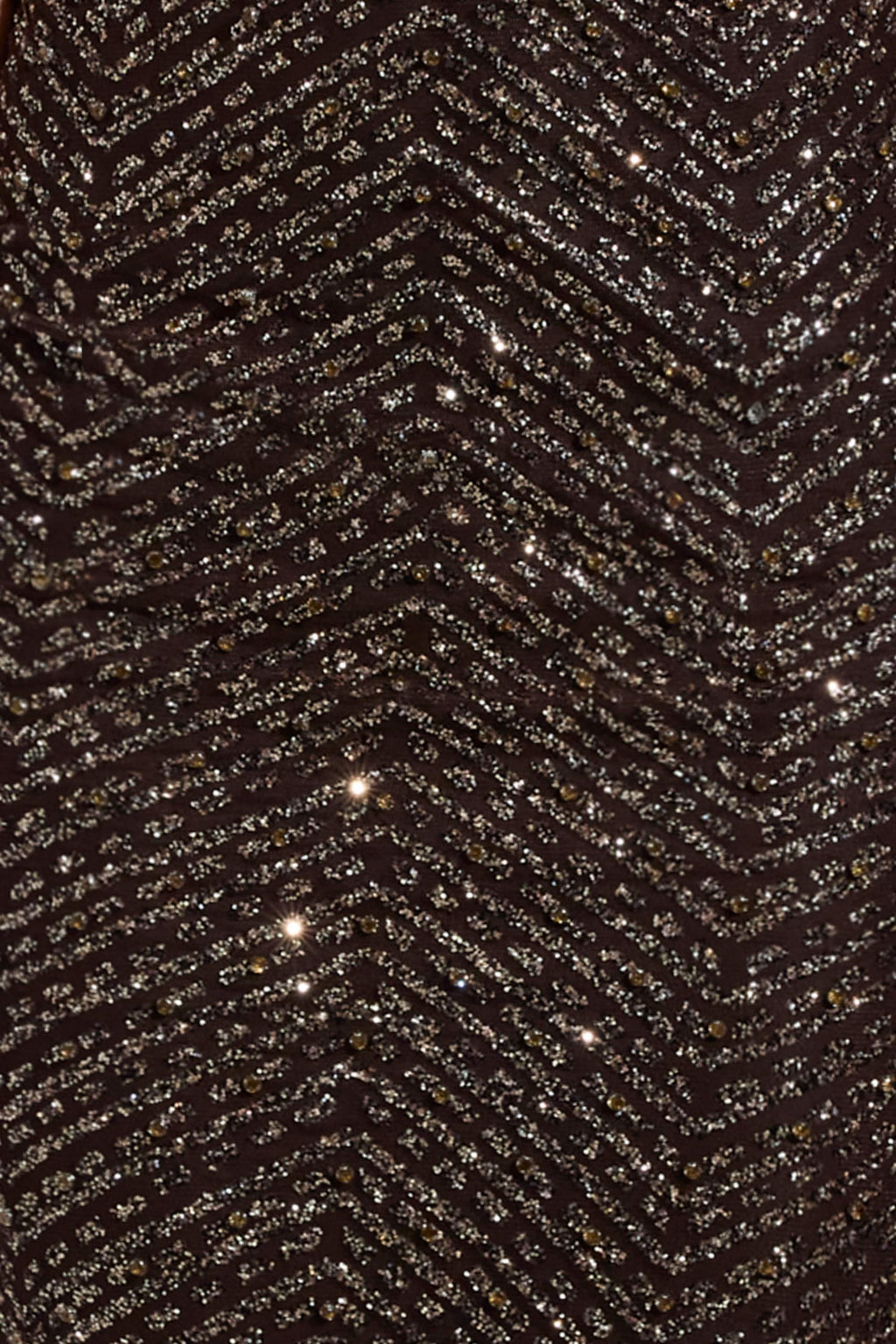 Embellished Scoop-Neck Maxi Dress in Brown