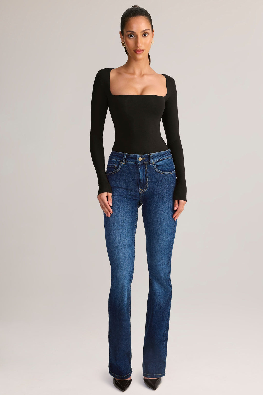 Modal Square-Neck Top in Black