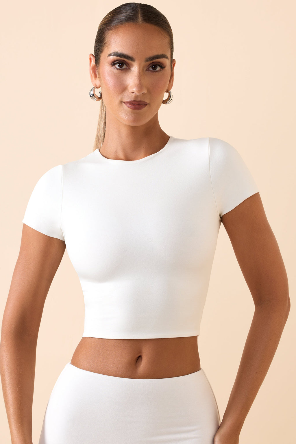 Cap Sleeve Crop Top in White