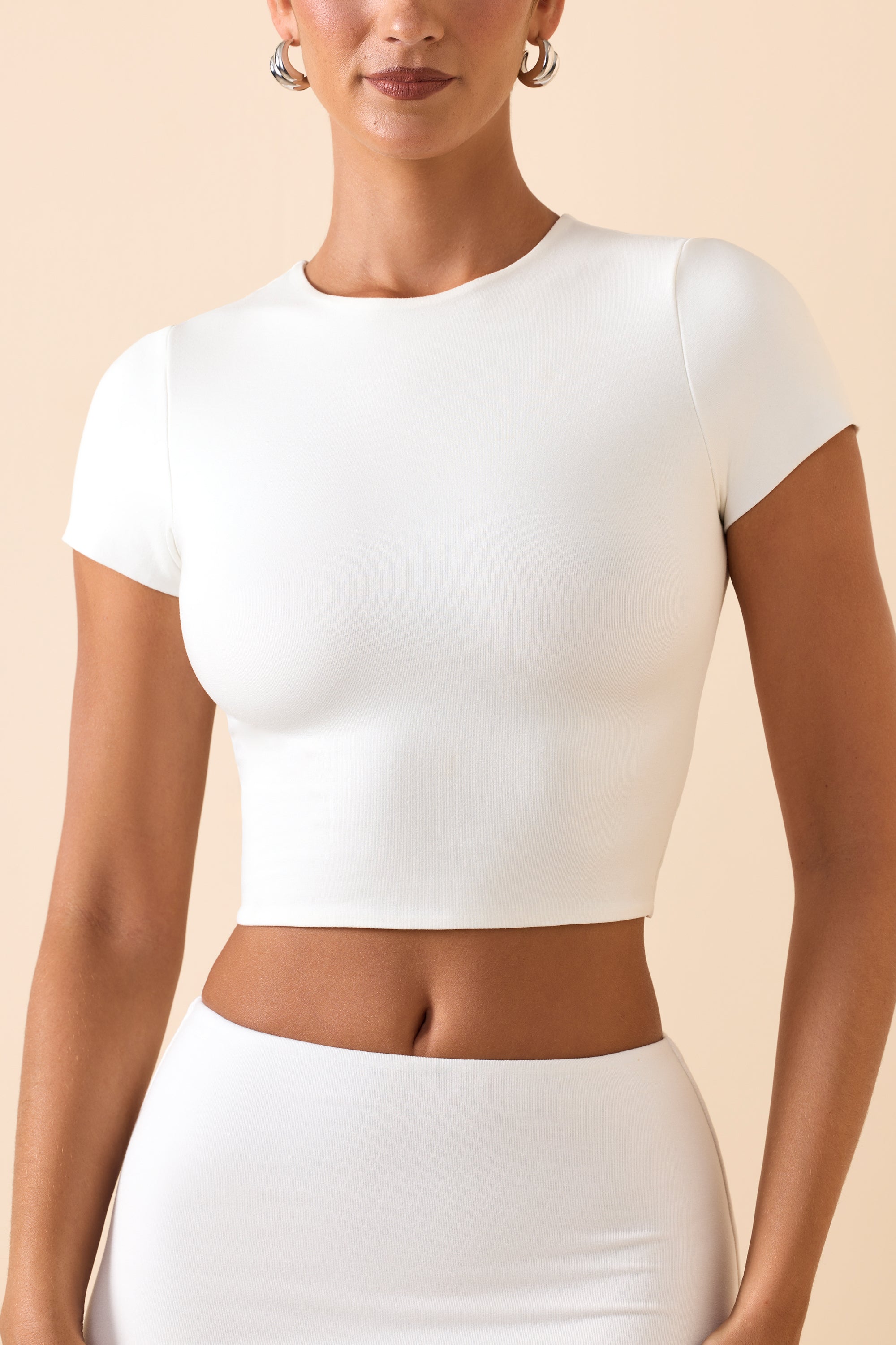 Cap Sleeve Crop Top in White