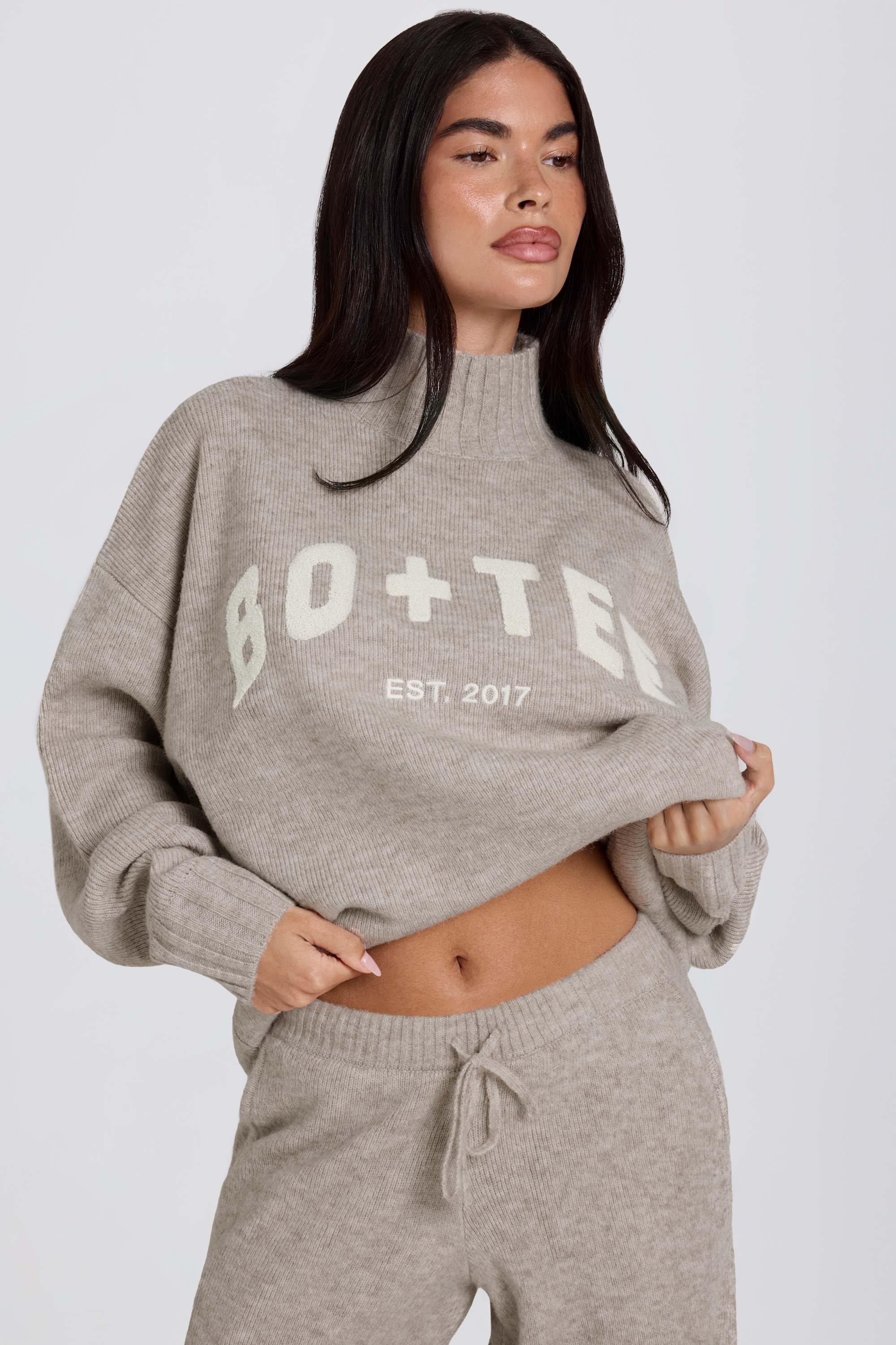 Soft Knit Oversized Jumper in Beige