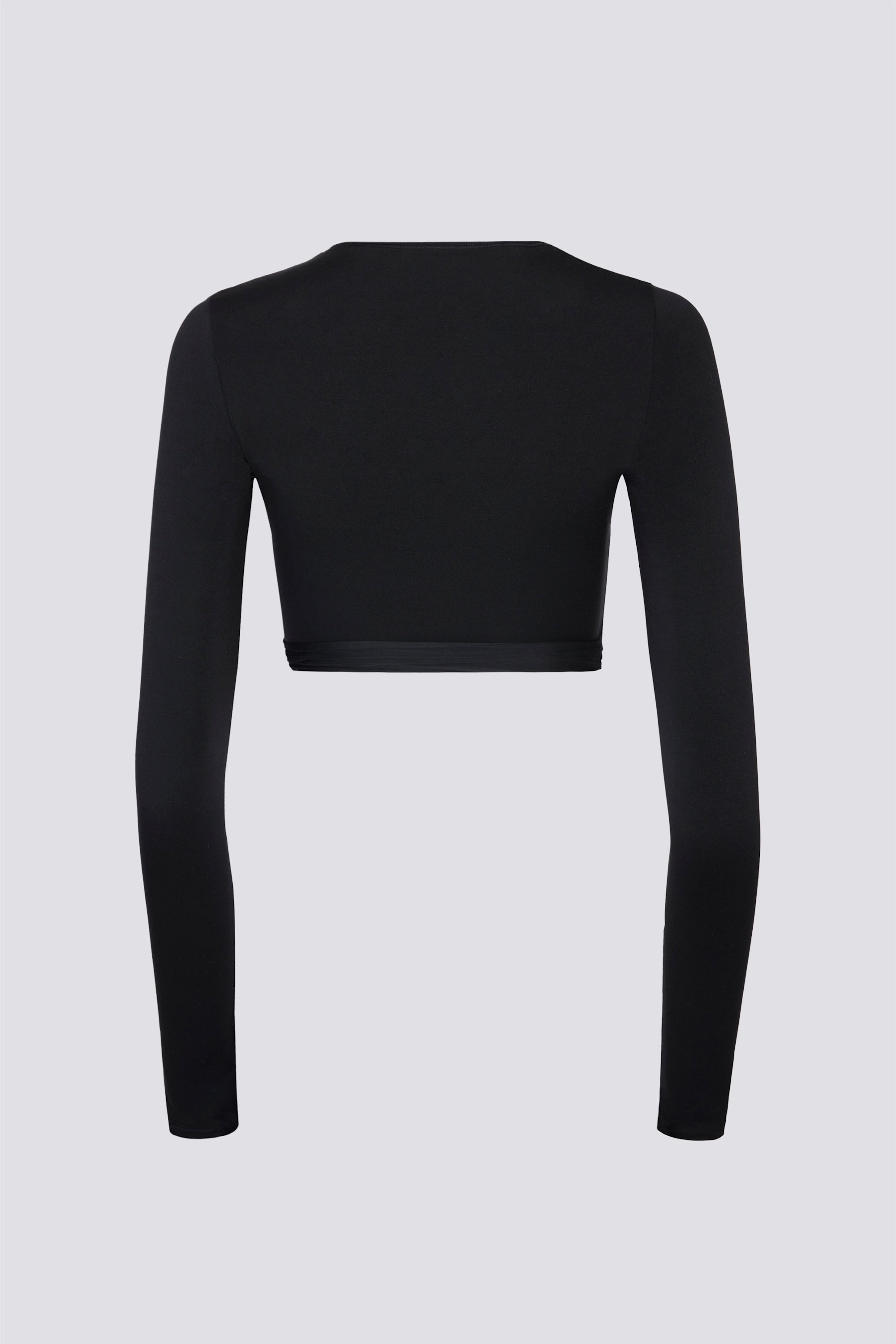Soft Jersey Wrap Crop Top in Black