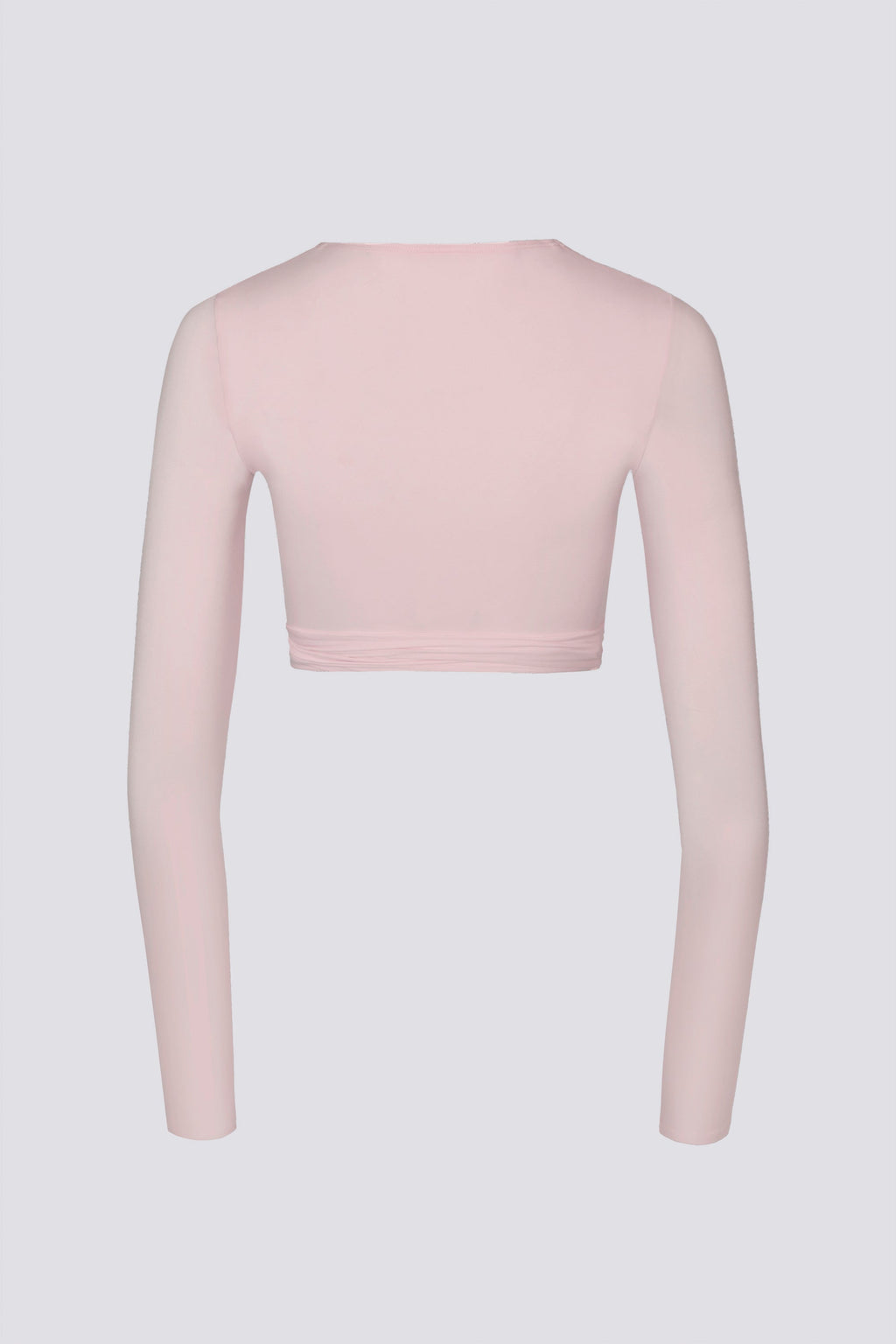 Soft Jersey Wrap Crop Top in Ballet Pink