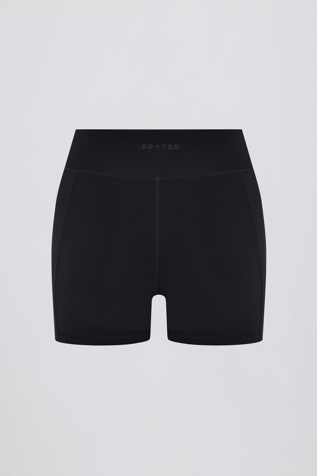 Soft Active V-Waist Pocket Mini Shorts in Black