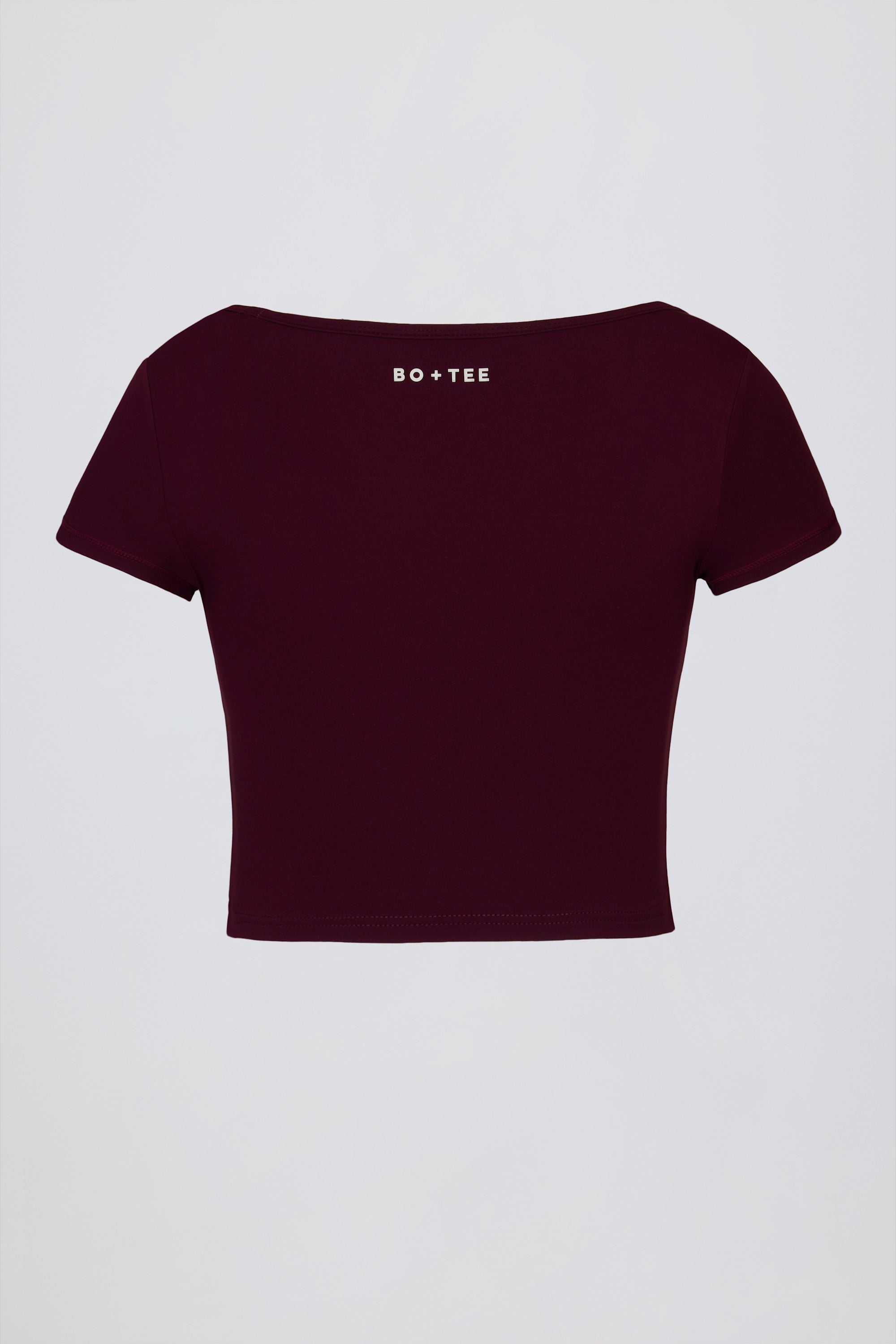 Soft Active Sweetheart-Neck Crop Top in Burgundy