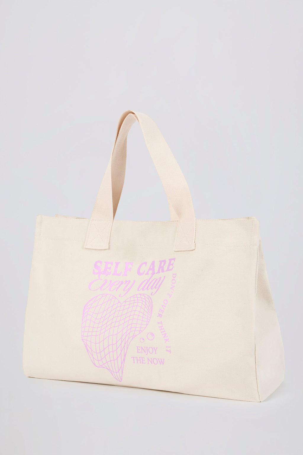 Oversized Canvas Tote Bag in Egg Shell