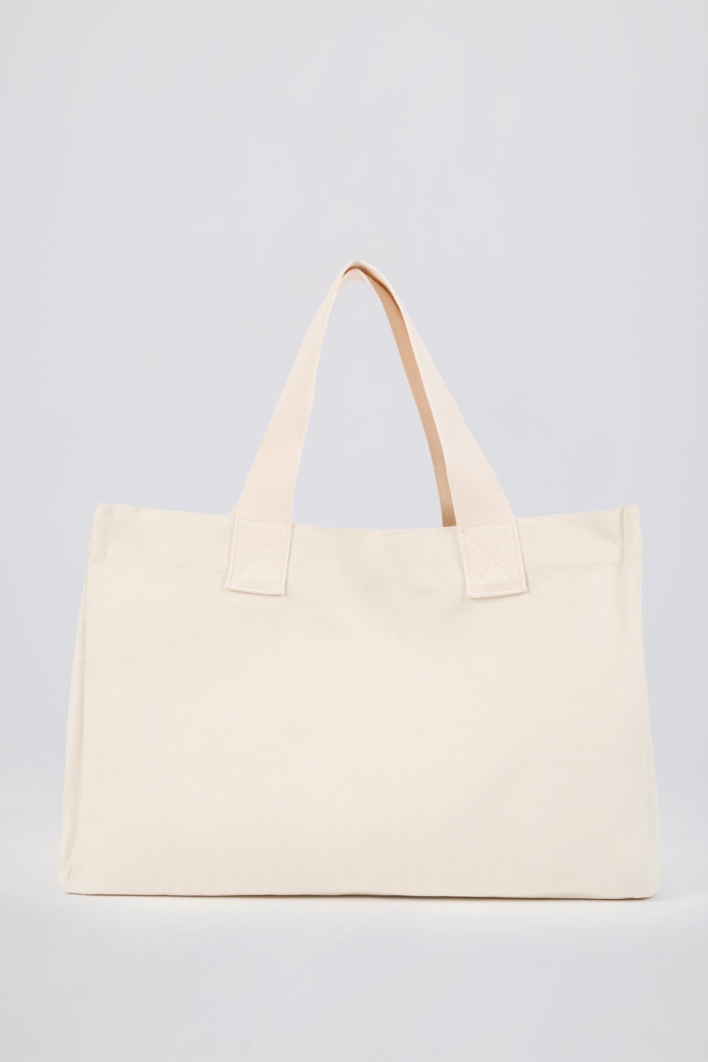 Oversized Canvas Tote Bag in Egg Shell