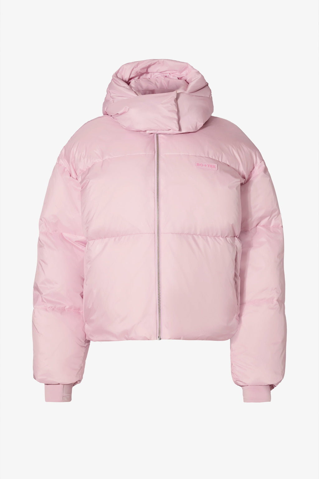 Waterproof Cropped Oversized Ski Jacket in Powder Pink