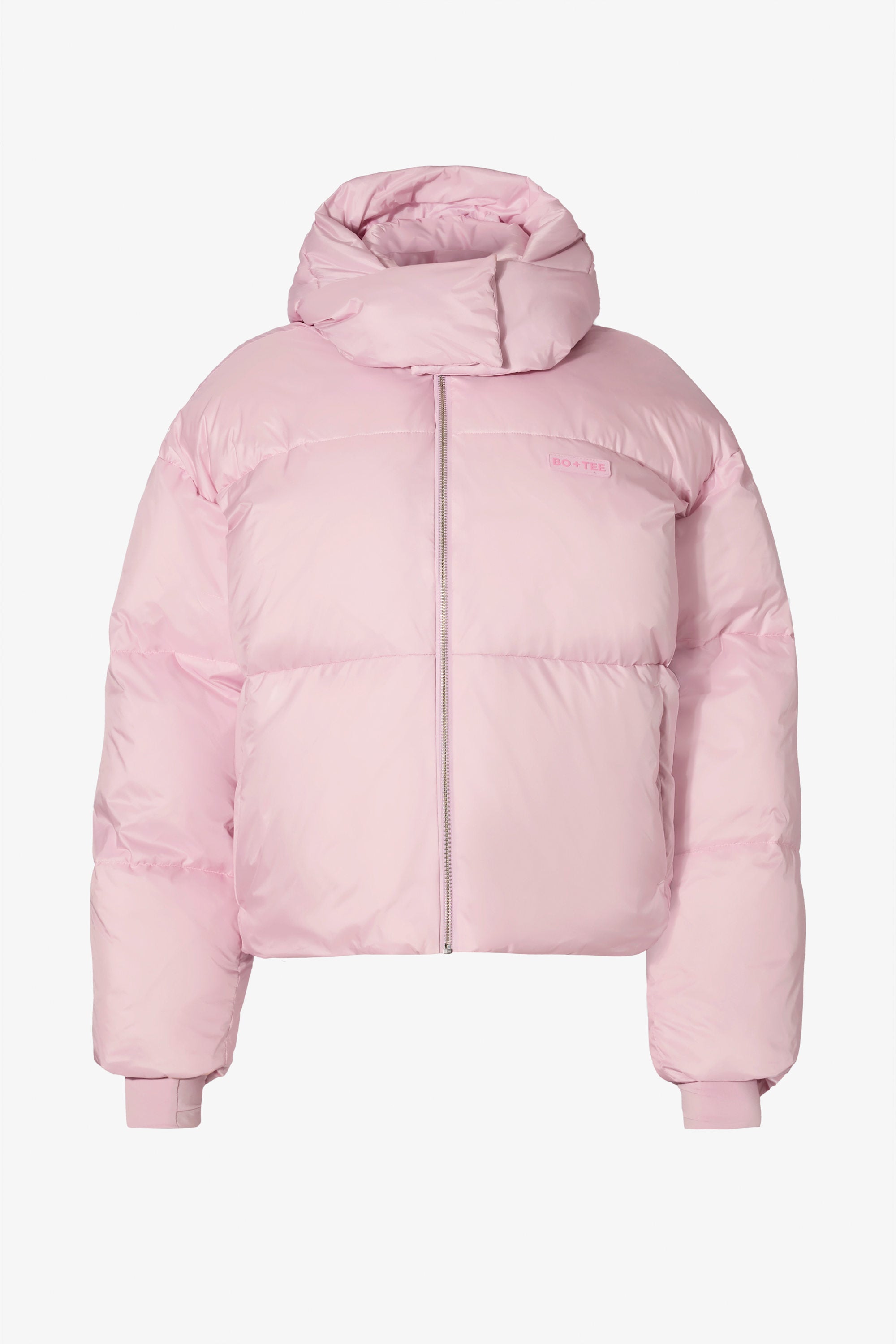 Waterproof Cropped Oversized Ski Jacket in Powder Pink