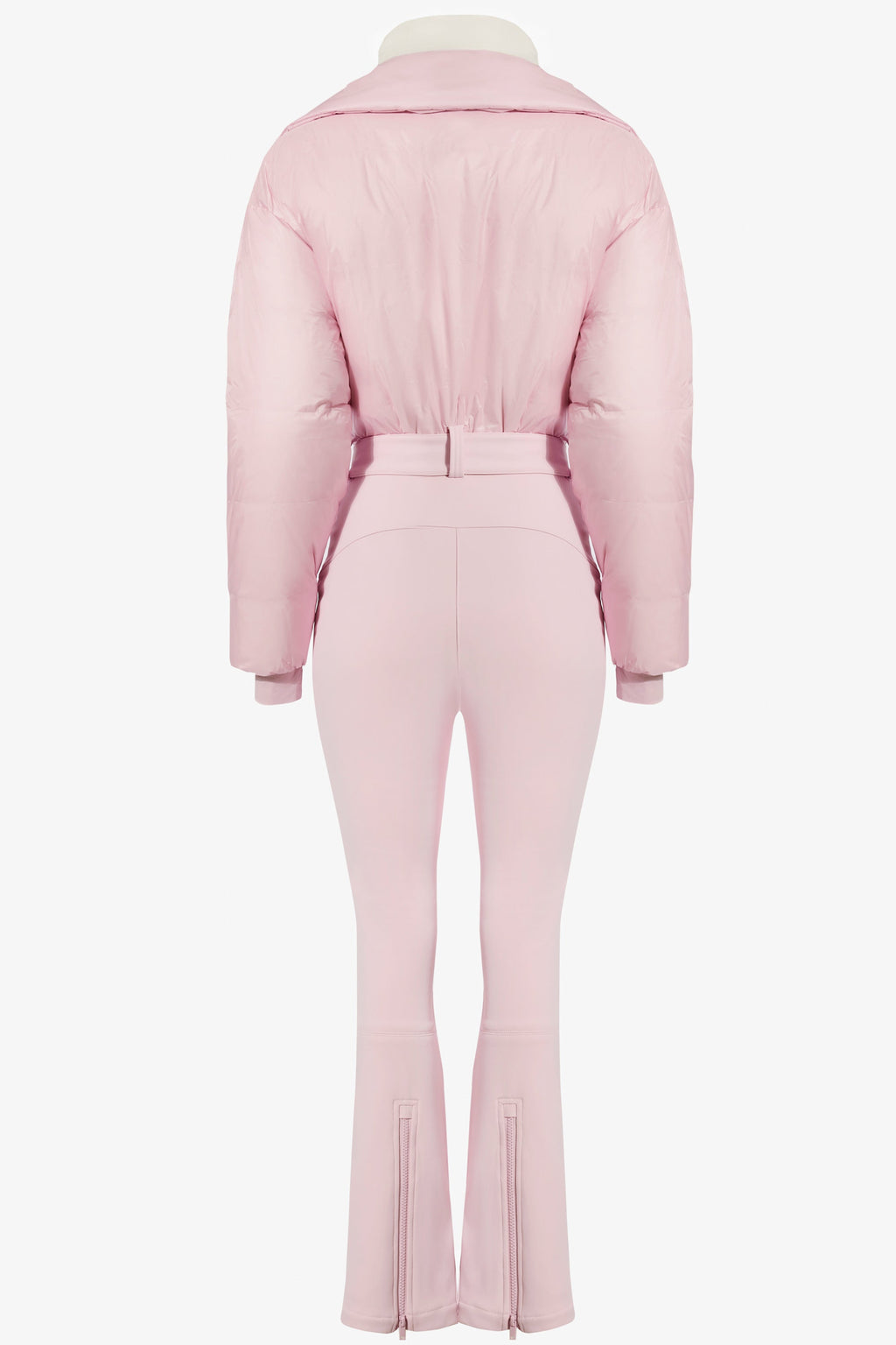 Waterproof Belted Layered Ski Suit in Powder Pink