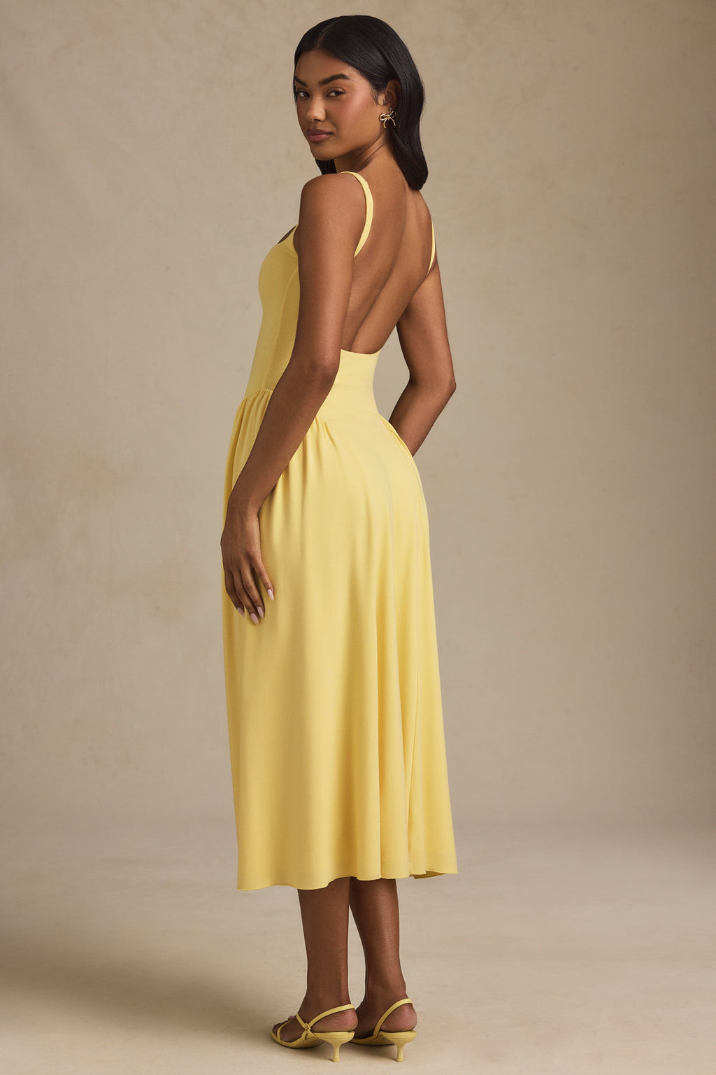 Modal A-Line Midaxi Dress in Pastel Yellow