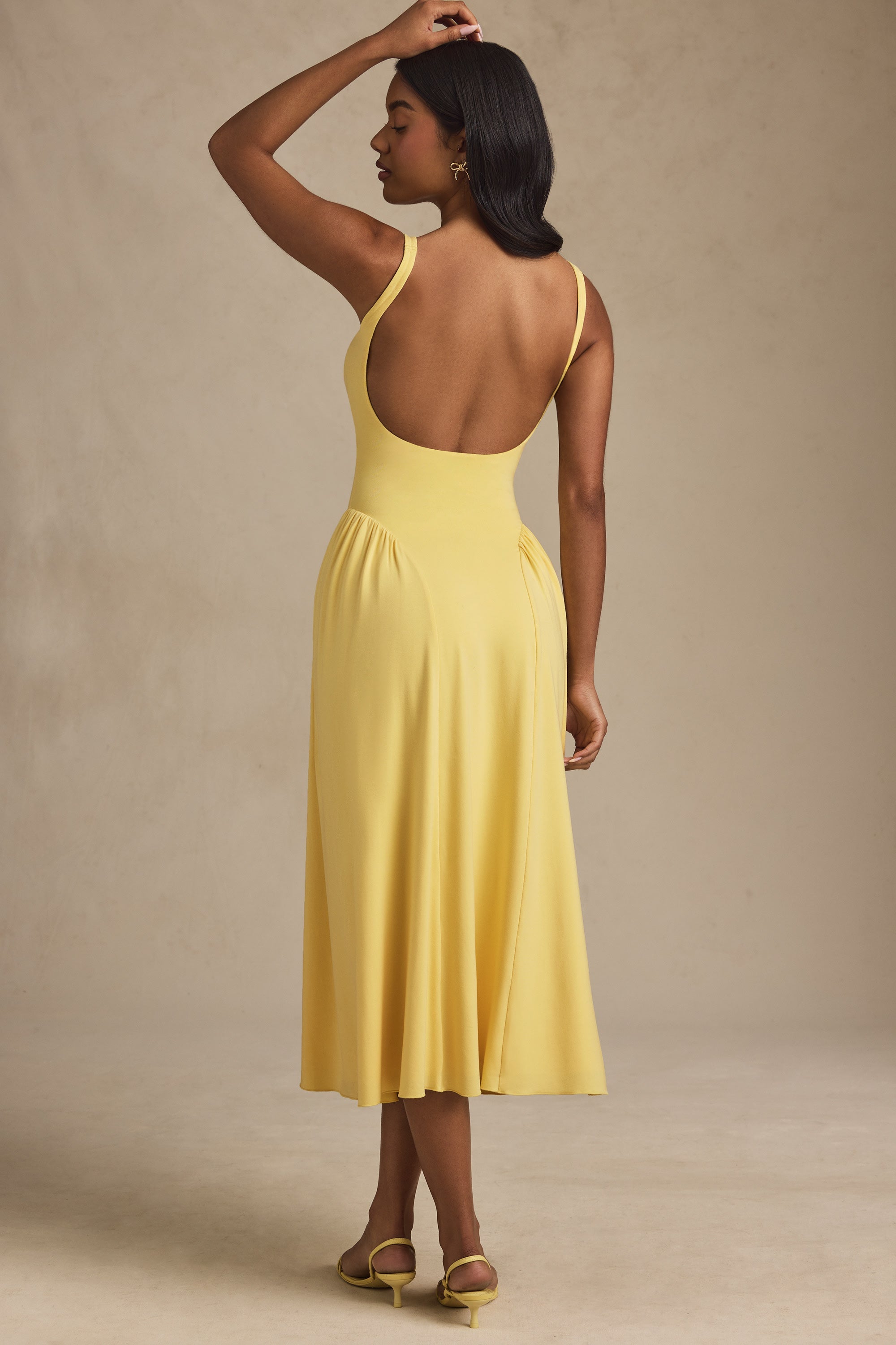 Modal A-Line Midaxi Dress in Pastel Yellow