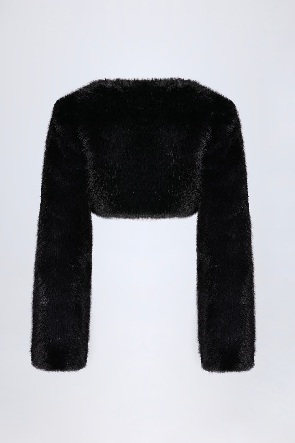Faux Fur Cropped Bolero in Black