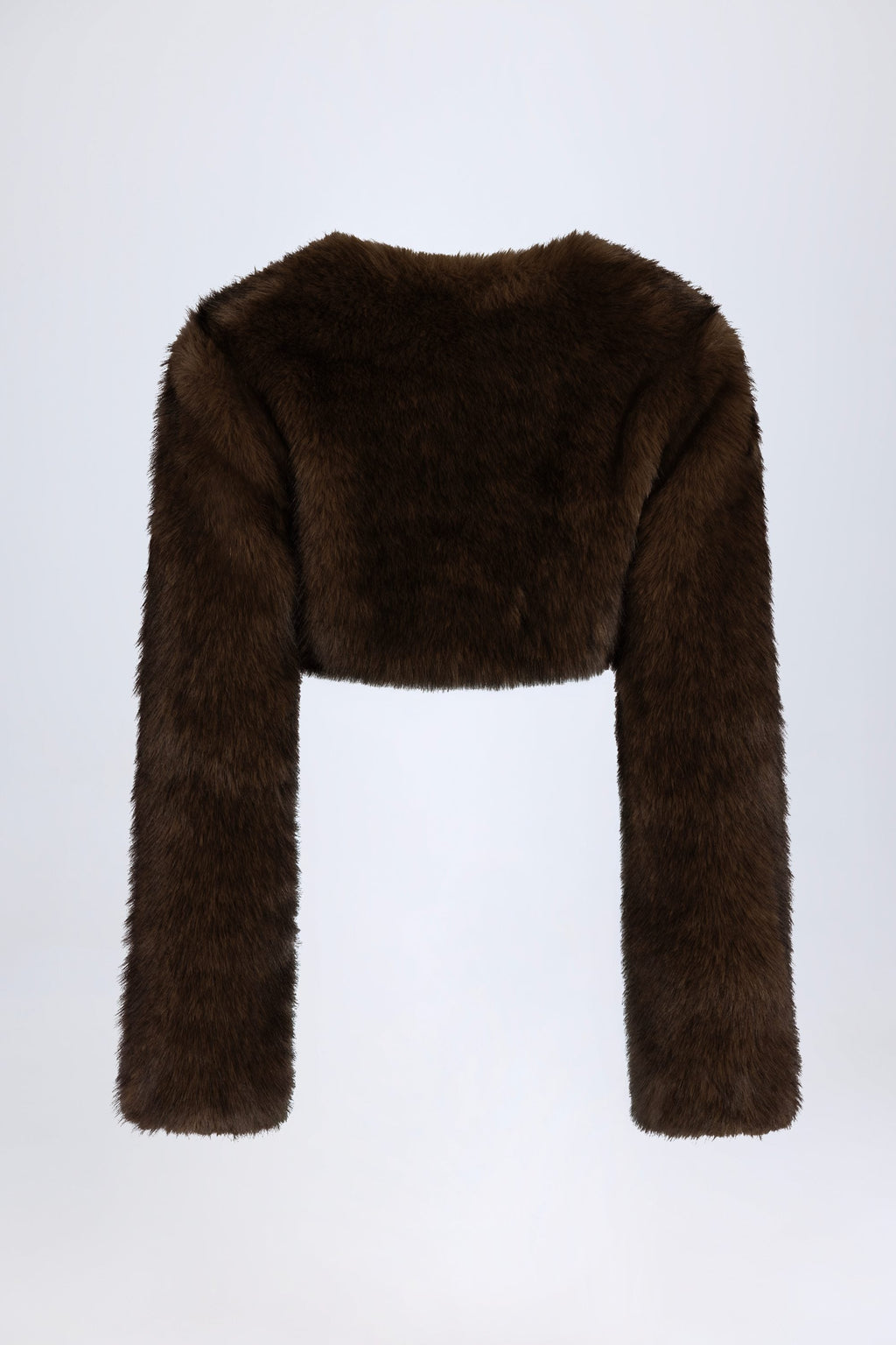 Faux Fur Cropped Bolero in Brown