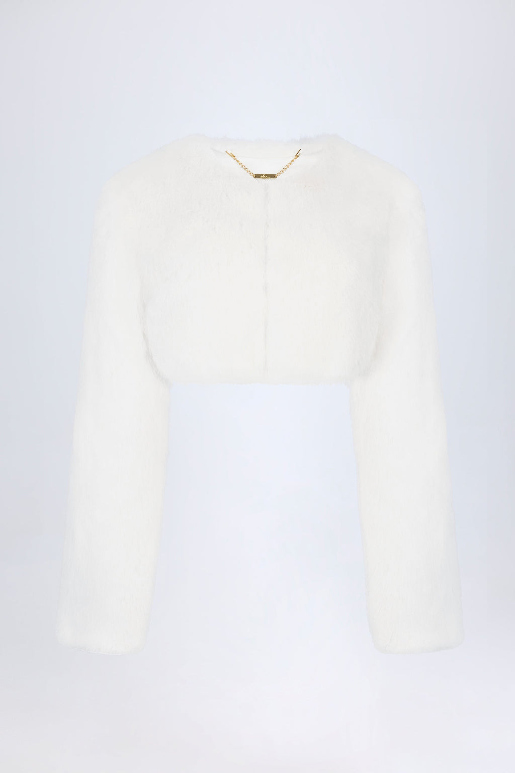 Faux Fur Cropped Bolero in White