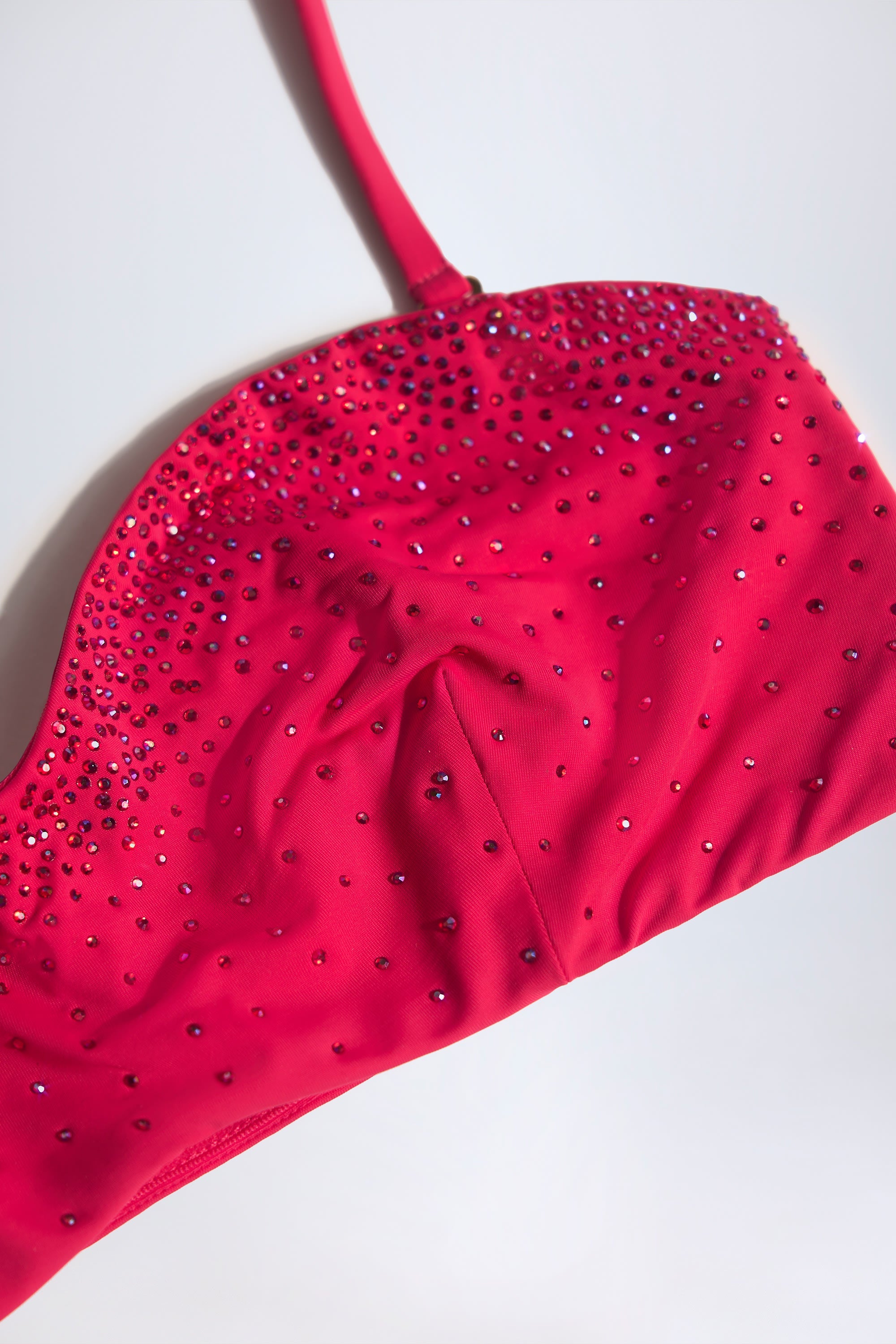 Bandeau Bikini Top in Raspberry Pink