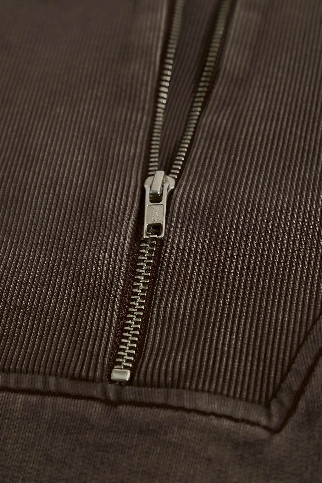 Cotton Jersey Acid Wash Cropped Sweatshirt in Brown