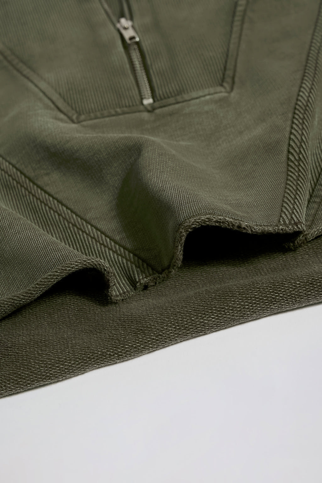 Cotton Jersey Acid Wash Cropped Sweatshirt in Light Green