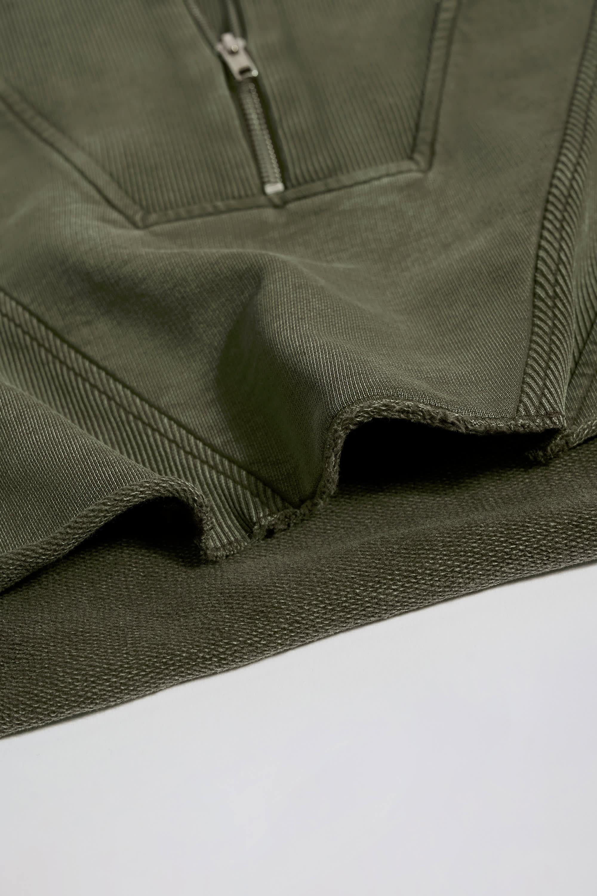 Cotton Jersey Acid Wash Cropped Sweatshirt in Light Green