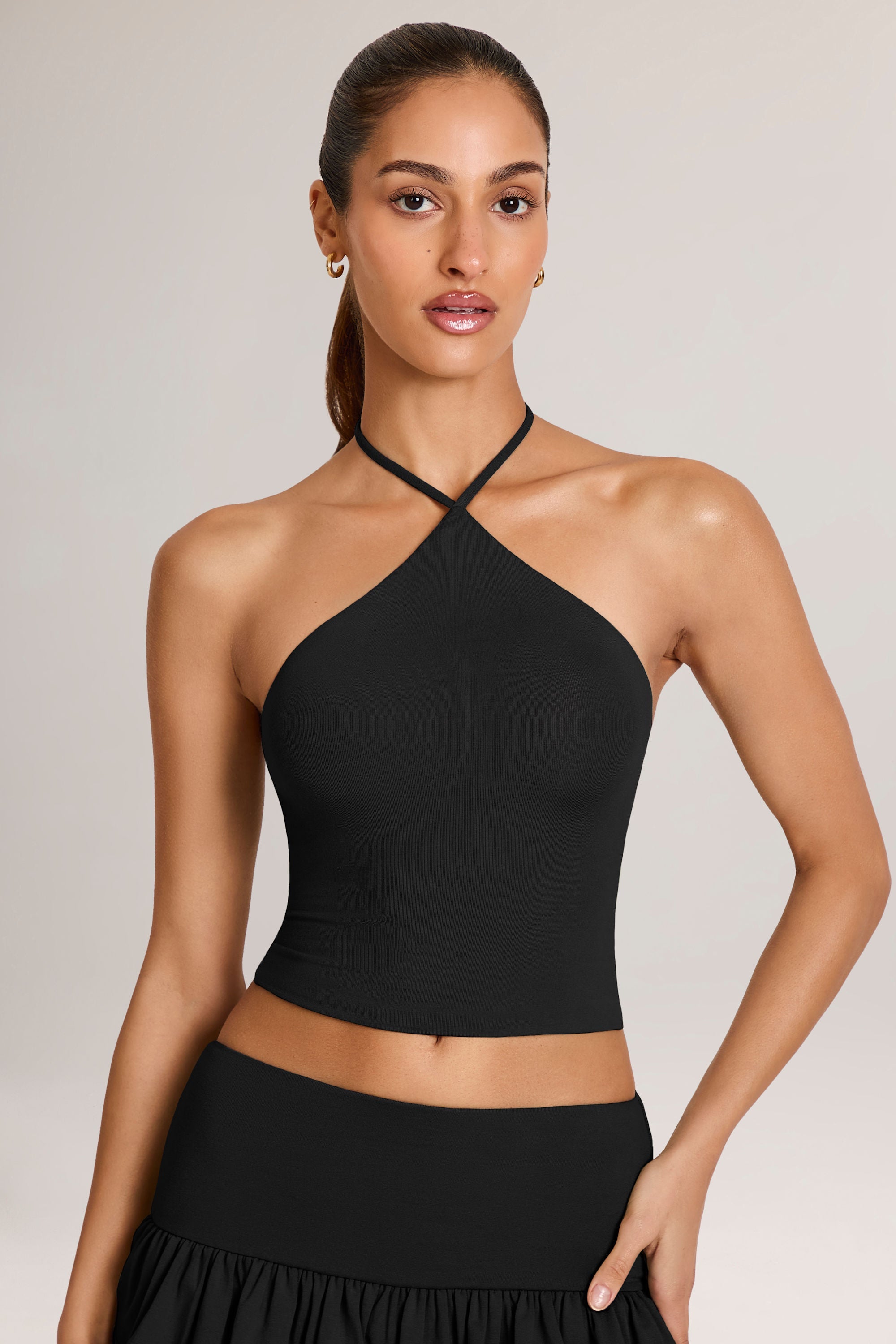 Modal Halterneck Top in Black