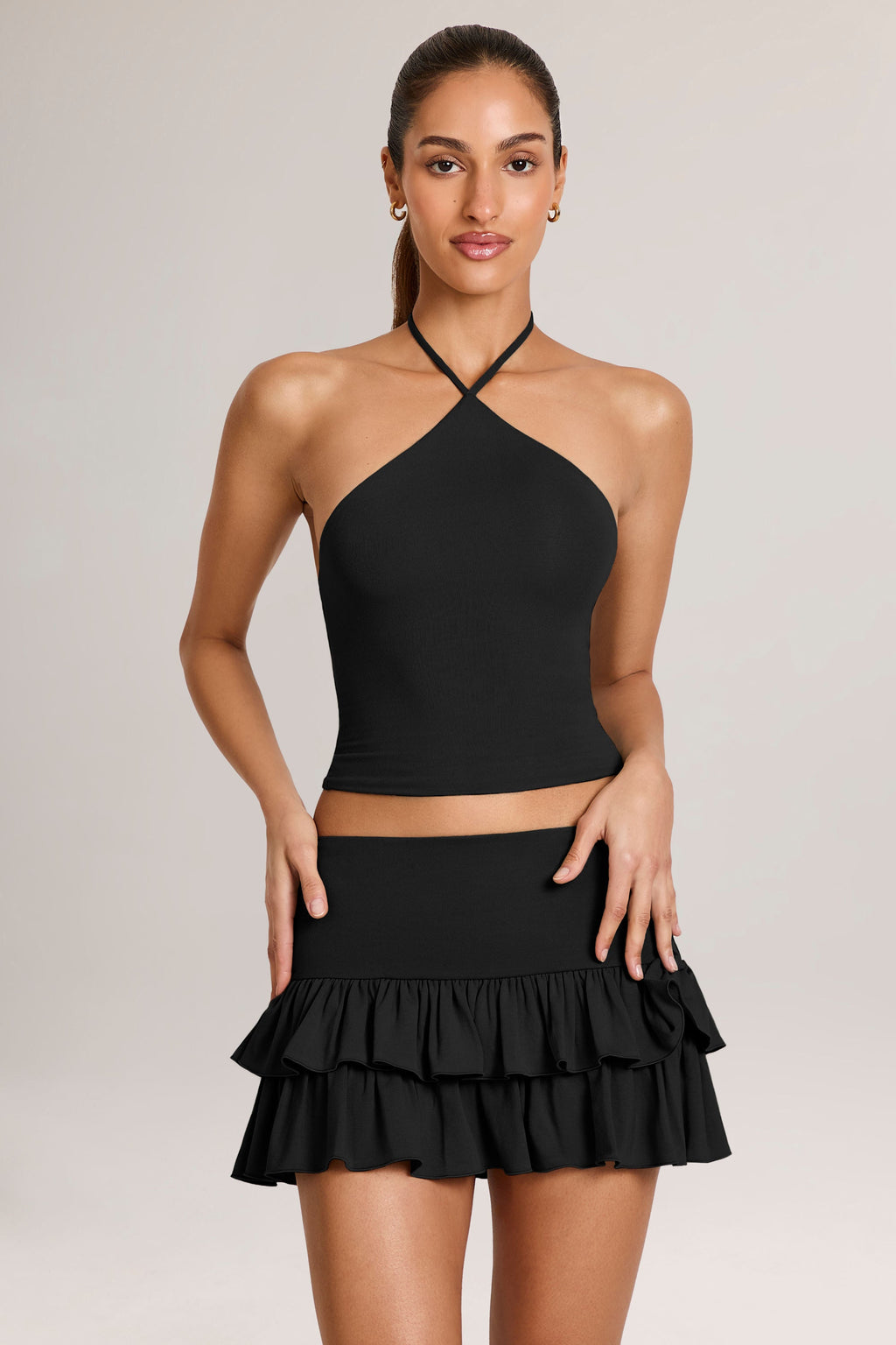 Modal Halterneck Top in Black