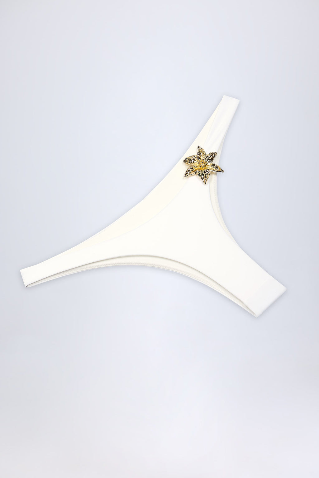 Hardware-Detail Cheeky Bikini Bottoms in White