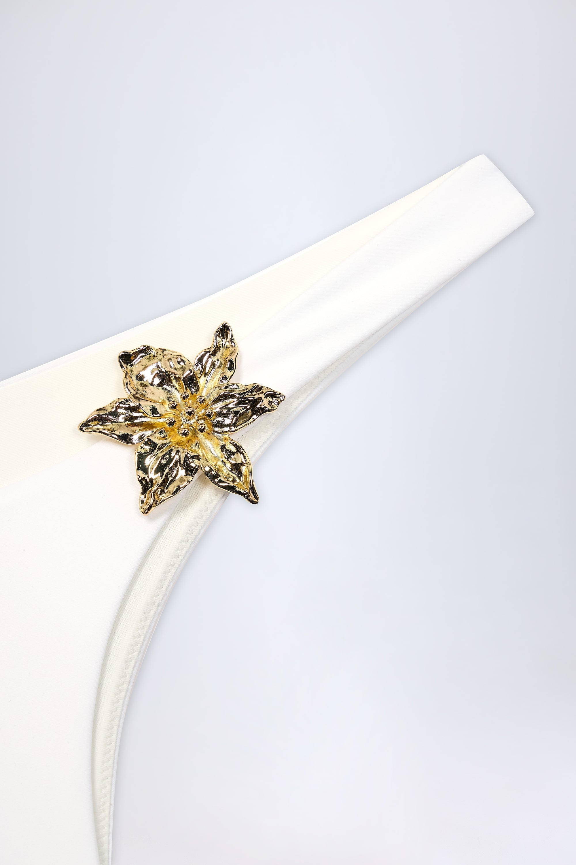 Hardware-Detail Cheeky Bikini Bottoms in White