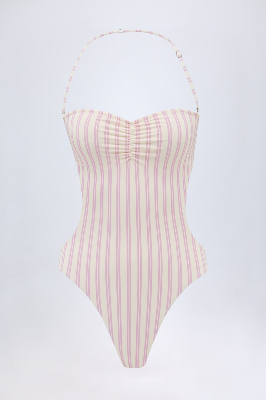 Cut-Out Halterneck Swimsuit in Mauve