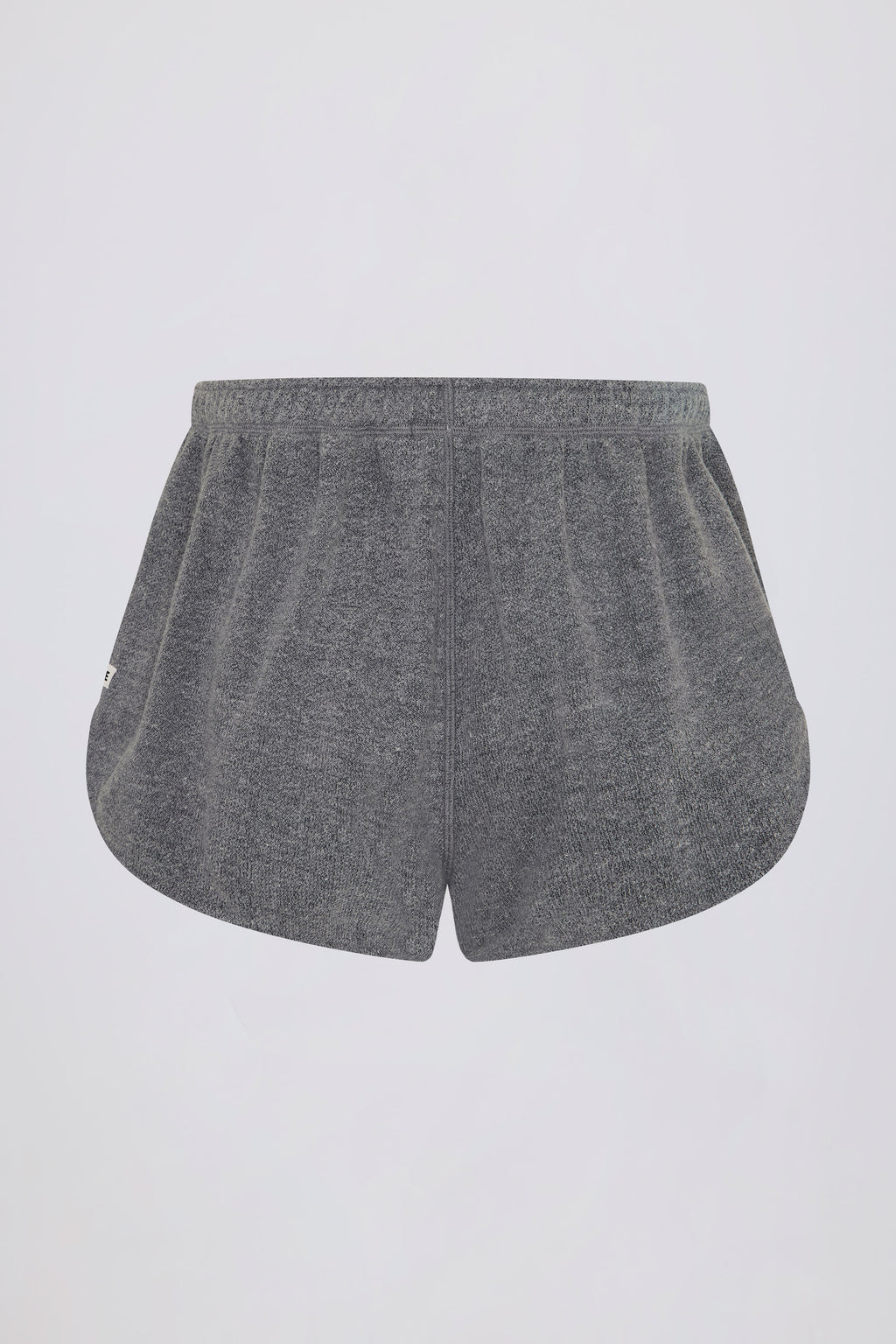 Button-Detail Mid-Rise Shorts in Dark Grey