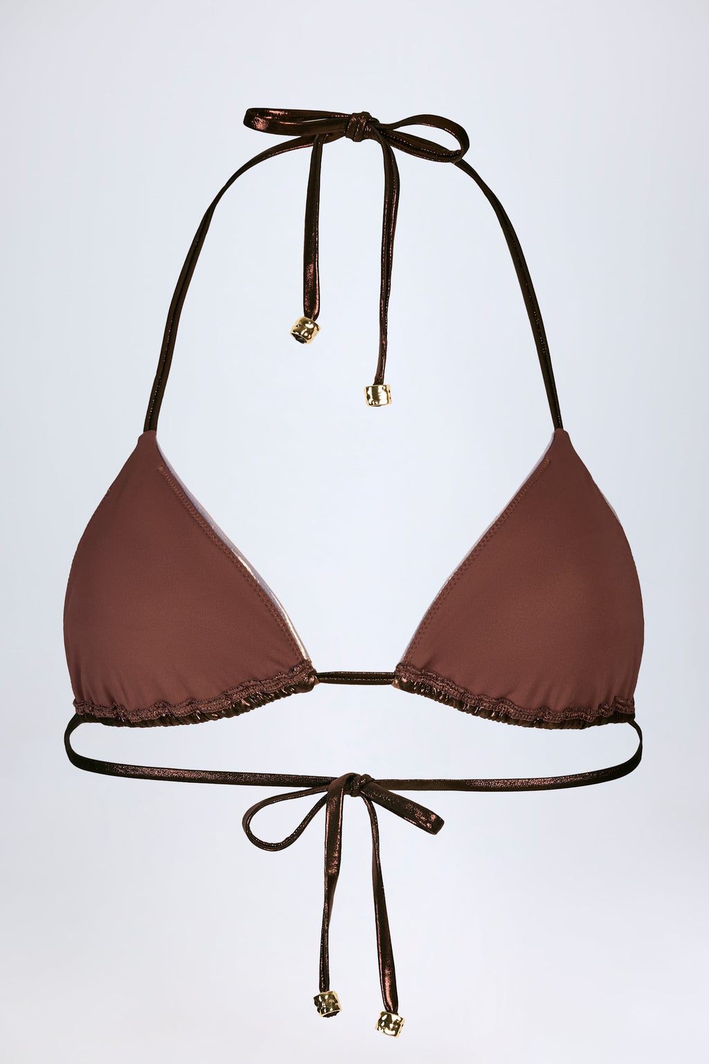 Panelled Bikini Bra in Bronze Gold