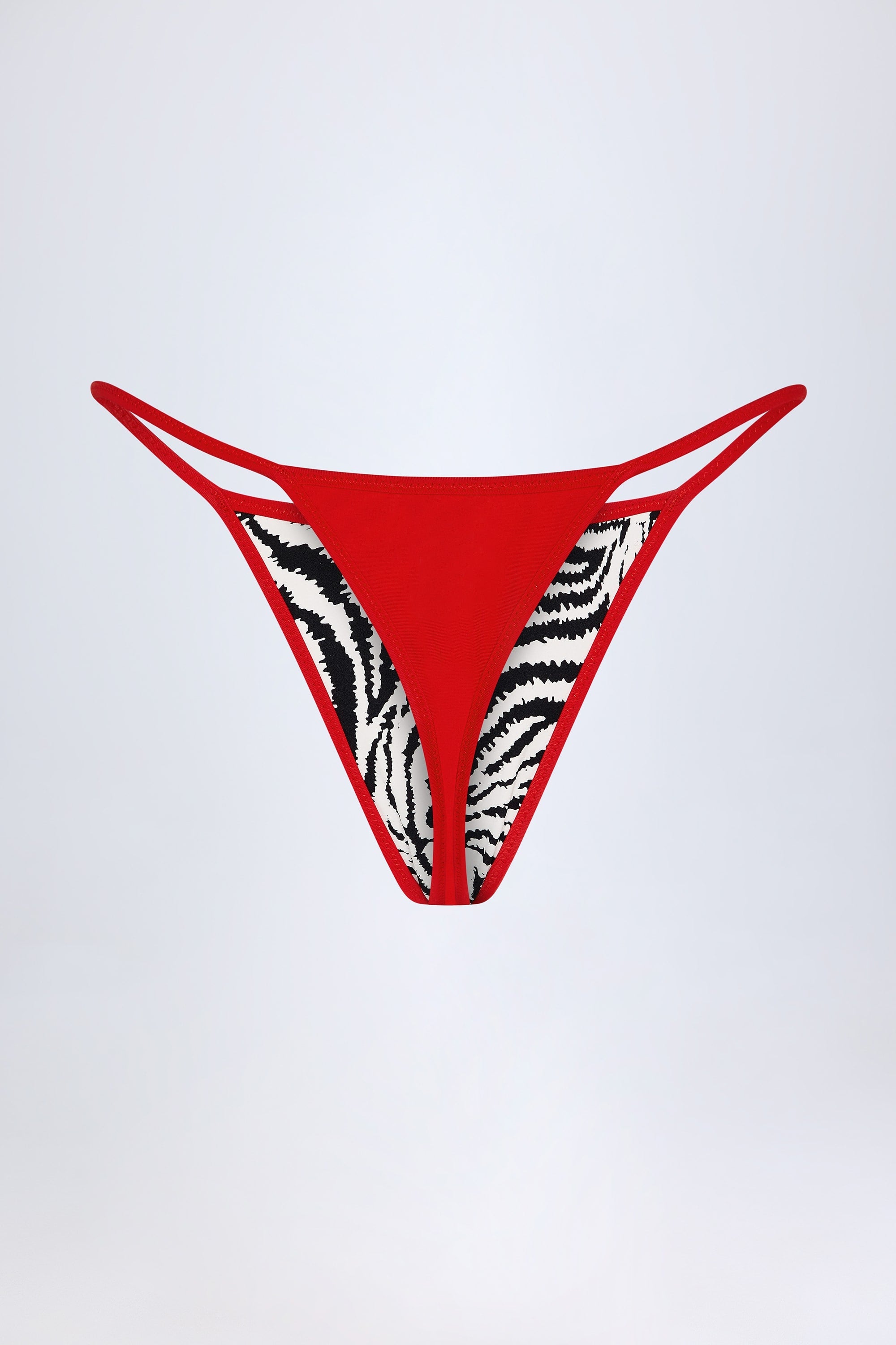 Thong Bikini Bottoms in Zebra Print