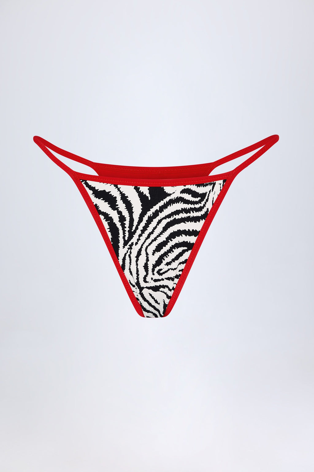 Thong Bikini Bottoms in Zebra Print