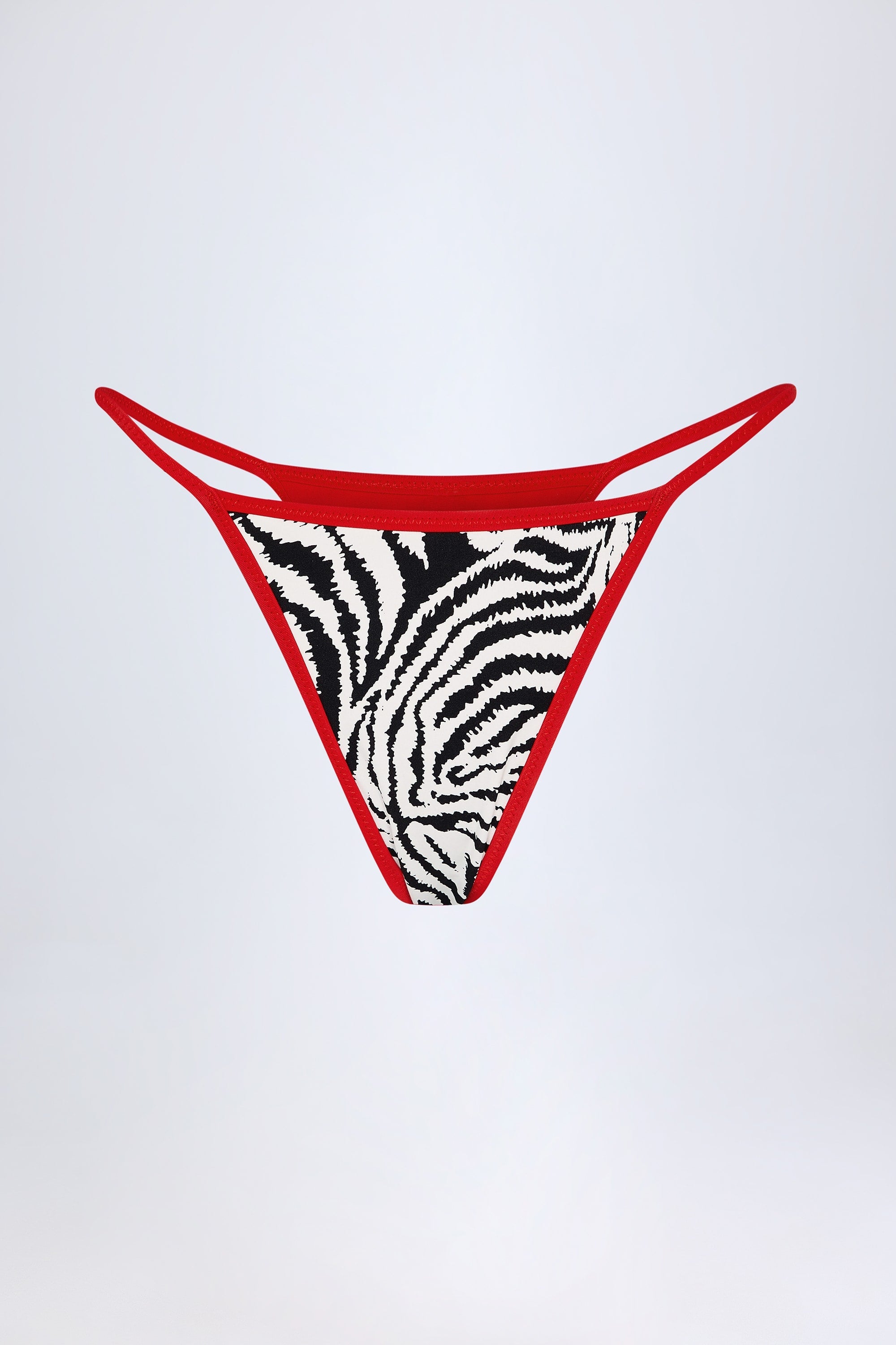Thong Bikini Bottoms in Zebra Print