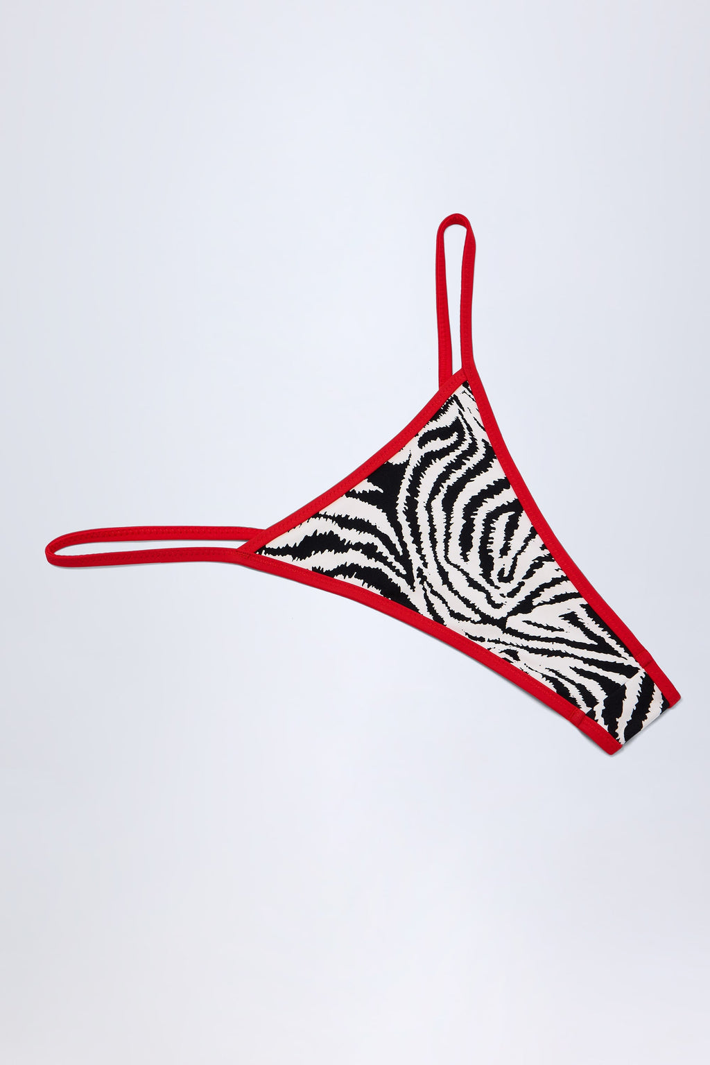 Thong Bikini Bottoms in Zebra Print