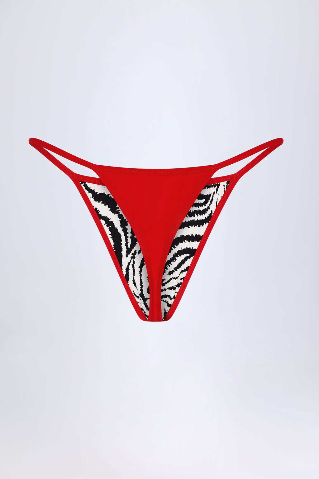 Thong Bikini Bottoms in Zebra Print