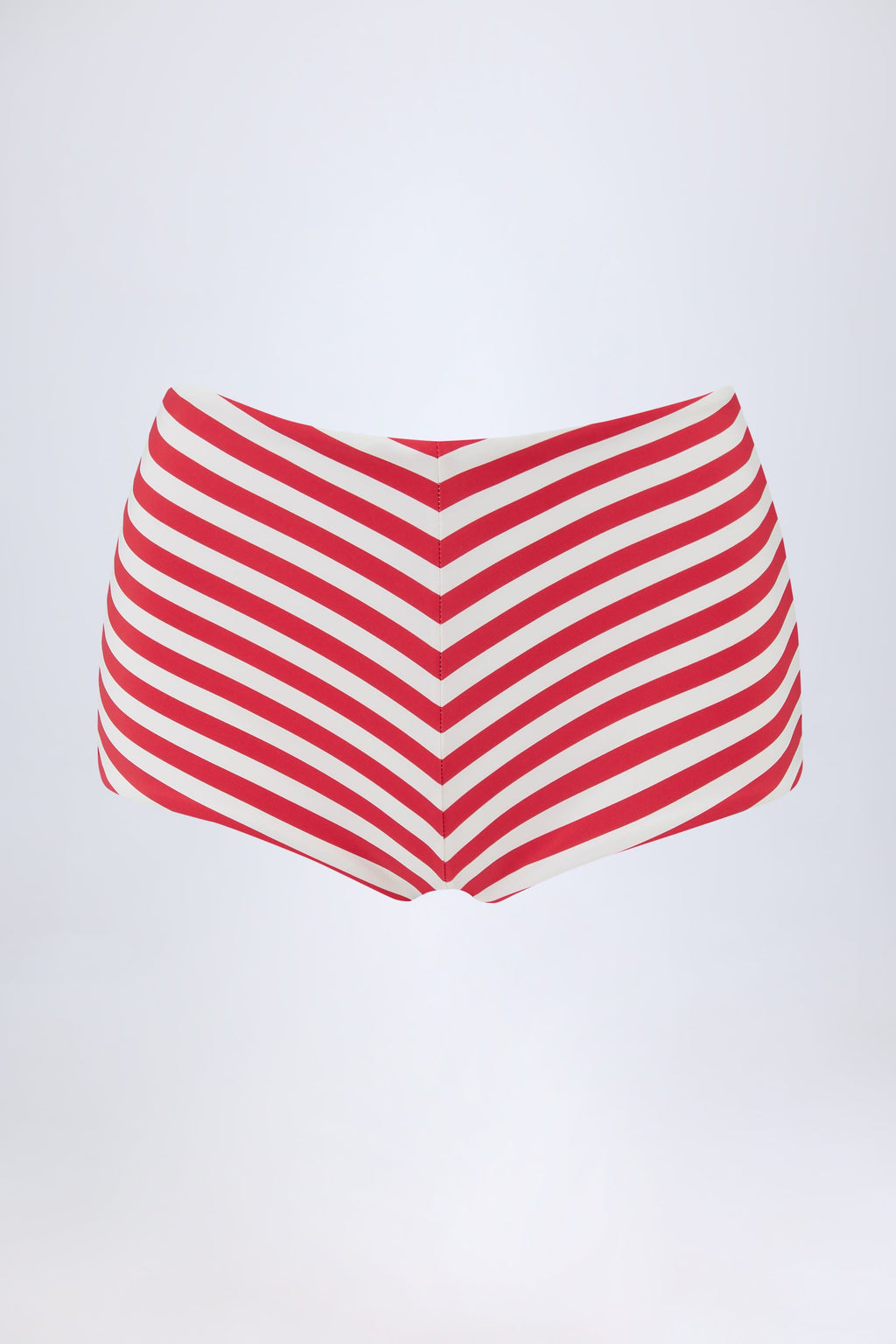 Mid-Rise Hot Pants in Cherry Red Stripe