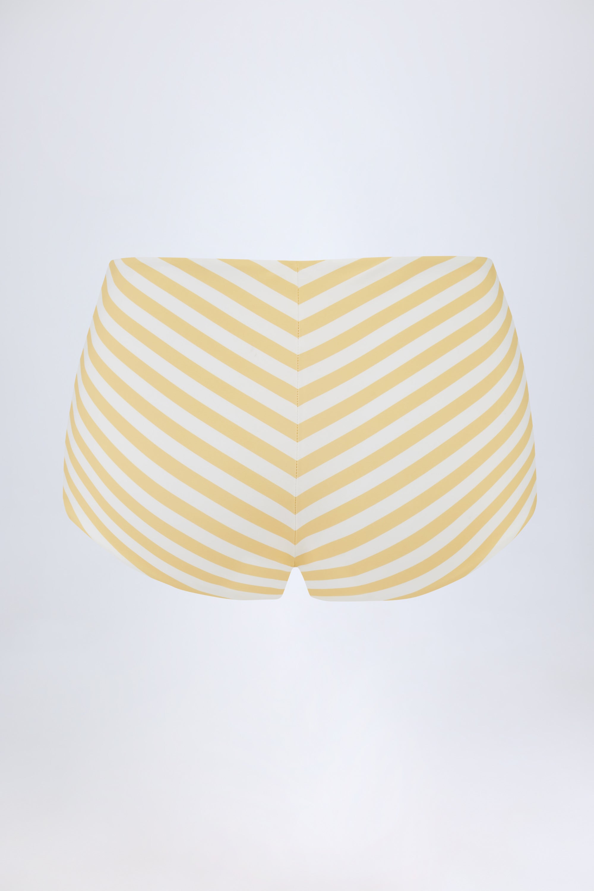 Mid-Rise Hot Pants in Lemon Yellow Stripe