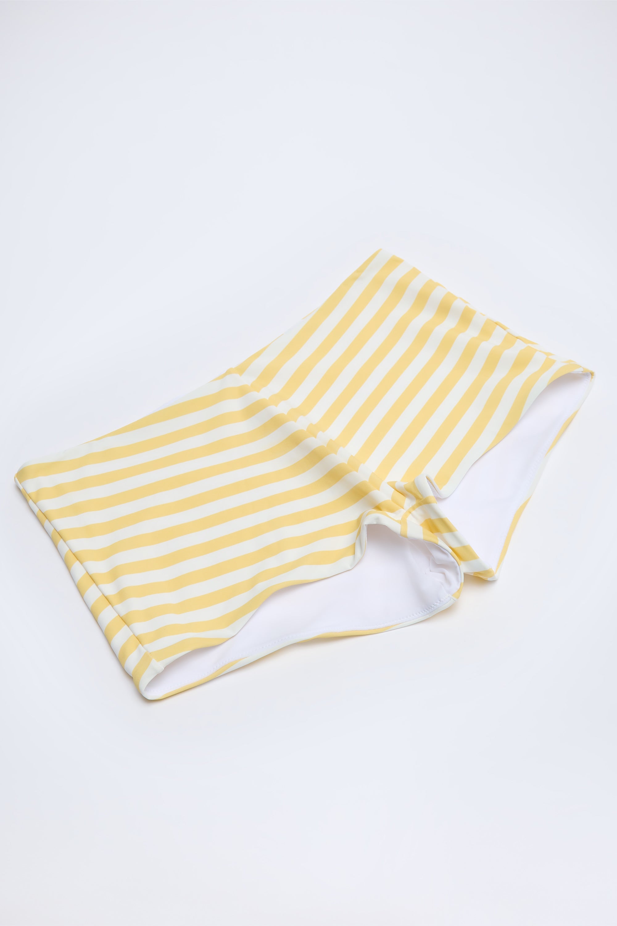 Mid-Rise Hot Pants in Lemon Yellow Stripe