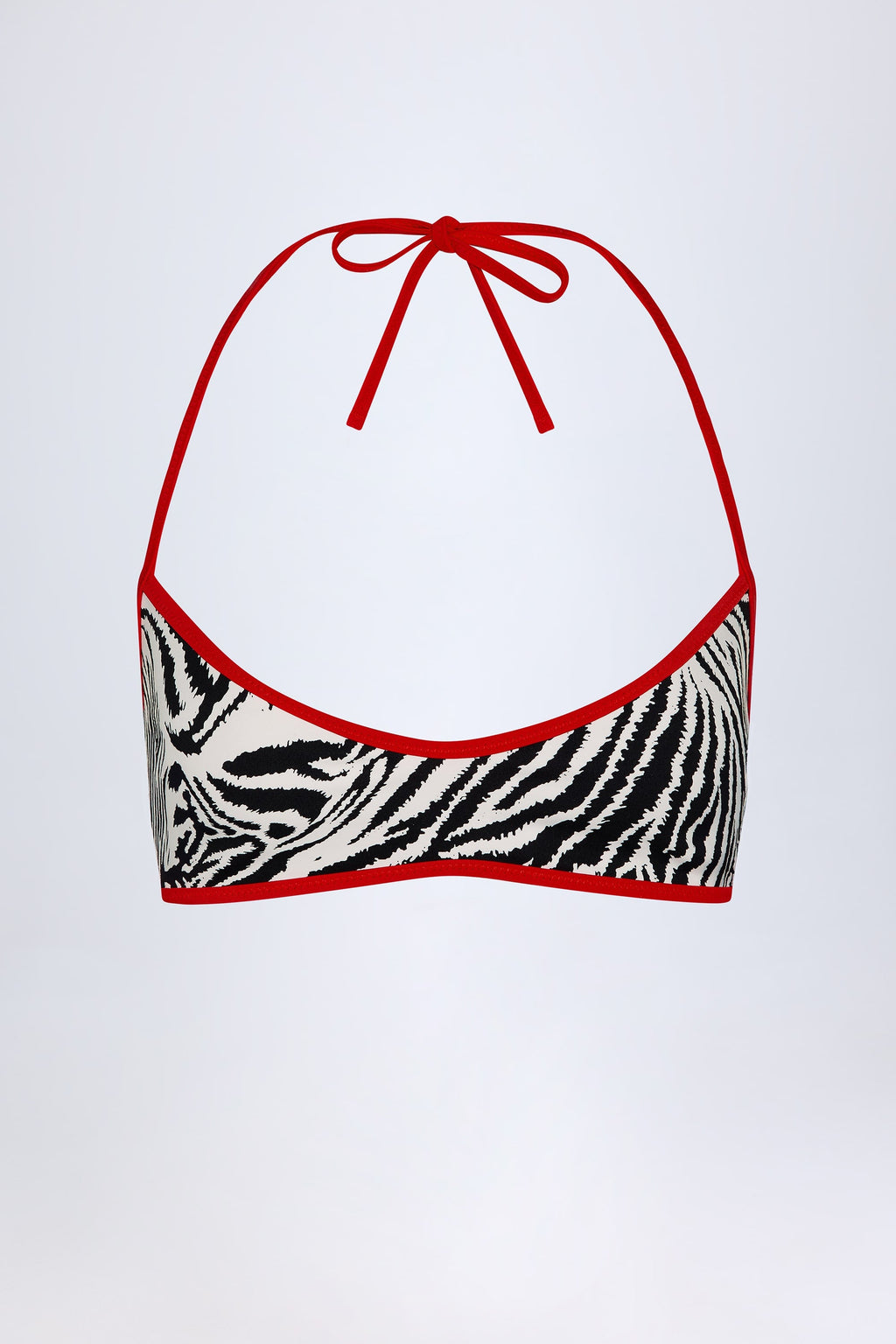 Reversible Halterneck Bikini Top in Zebra Print